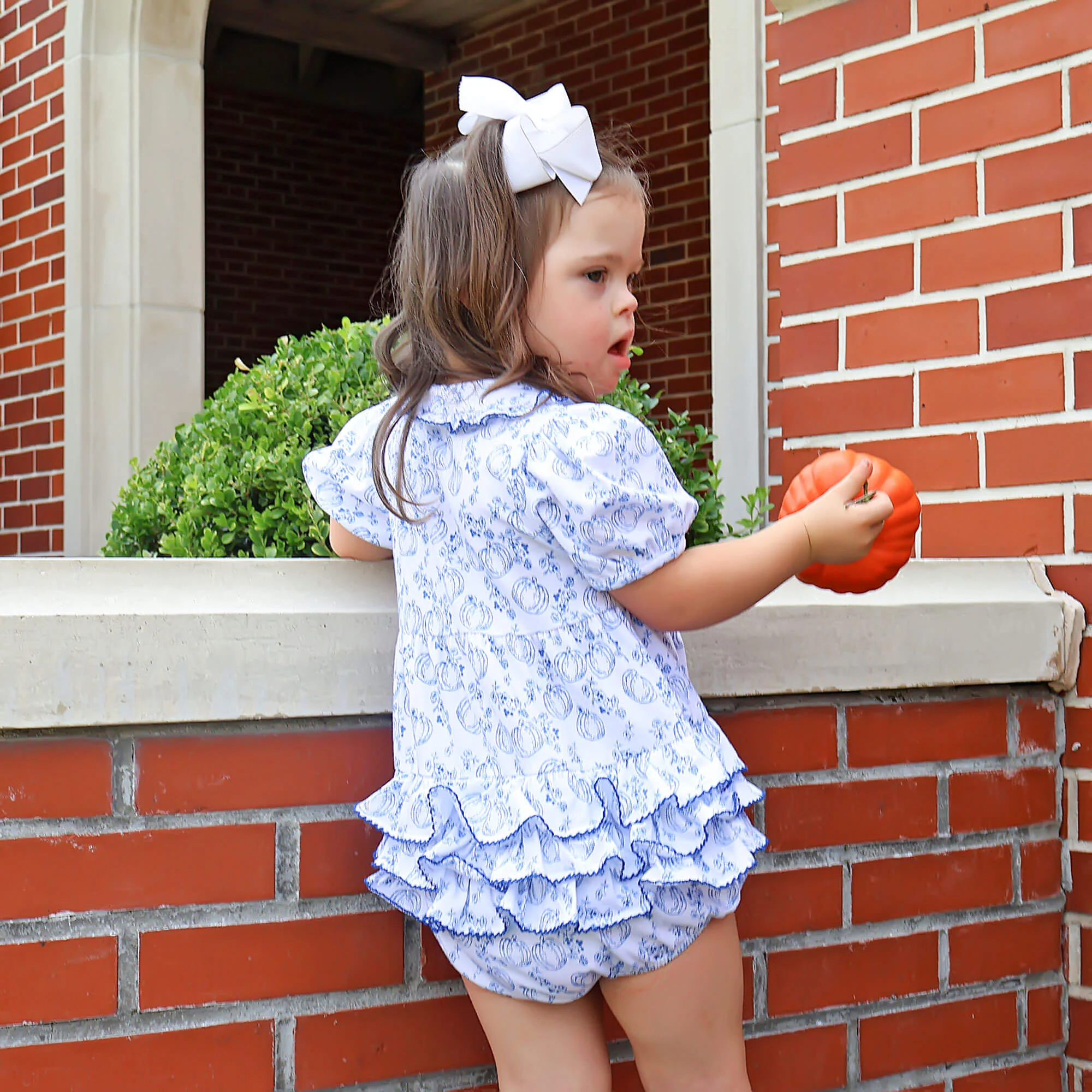 Pumpkin Blue Toile Gwen Bubble - Image 5