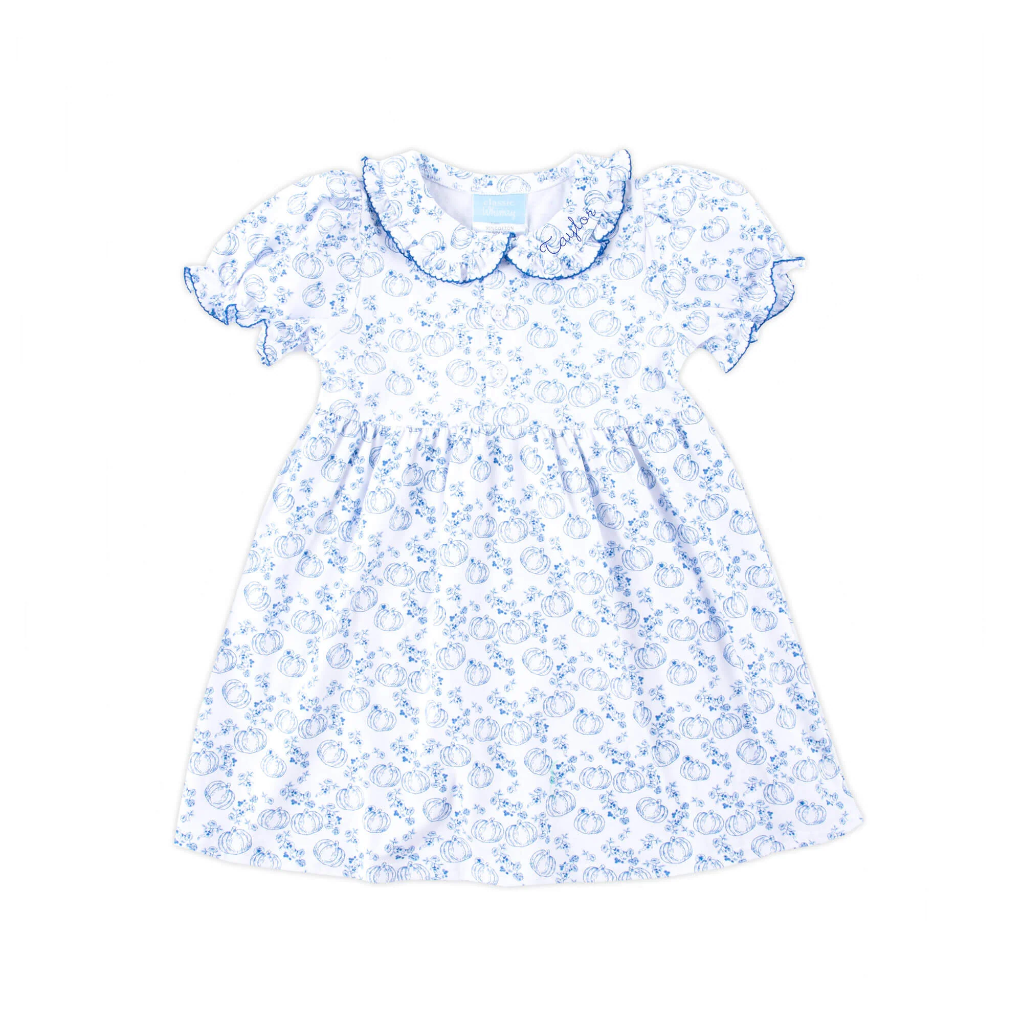 Pumpkin Blue Toile Gwen Dress - Image 2