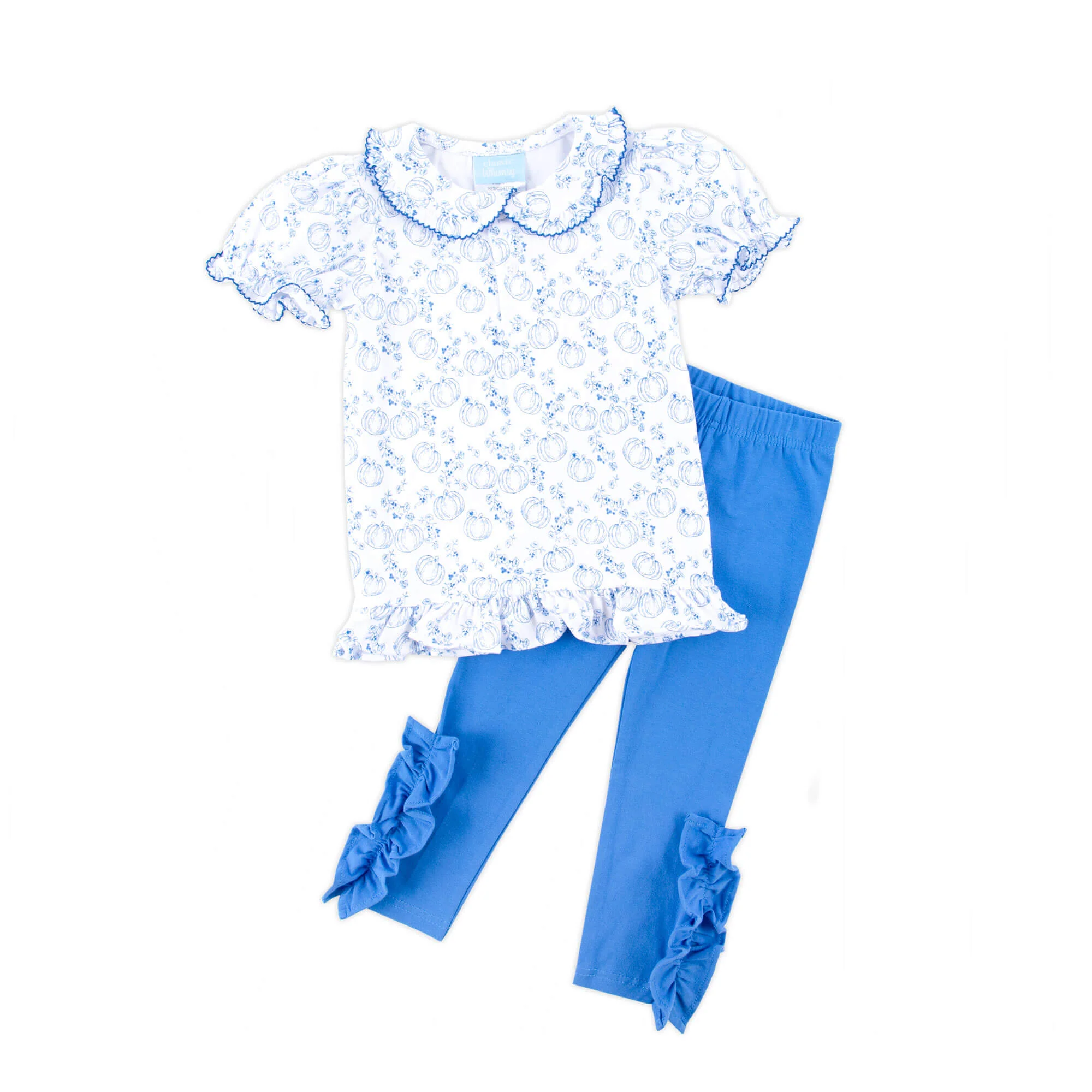 Pumpkin Blue Toile Gwen Legging Set - Image 4