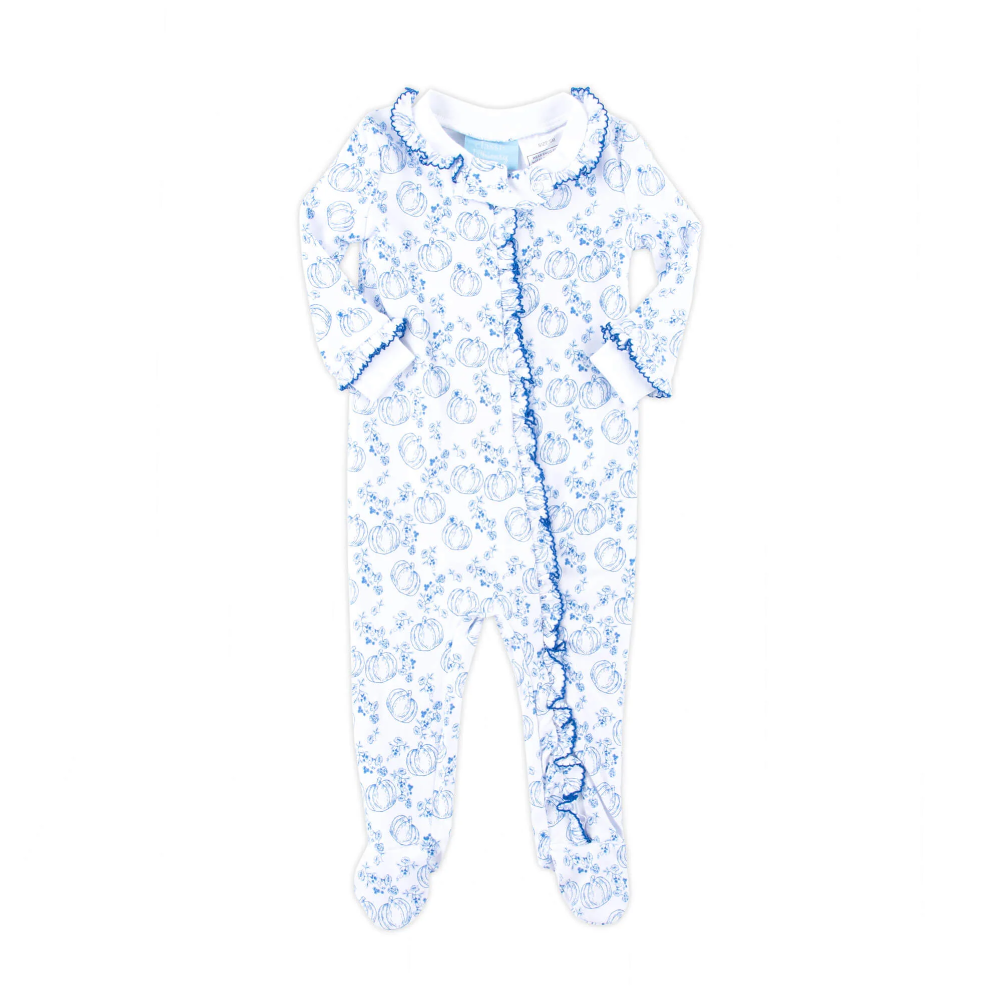 Pumpkin Blue Toile Zip Sleeper - Image 2