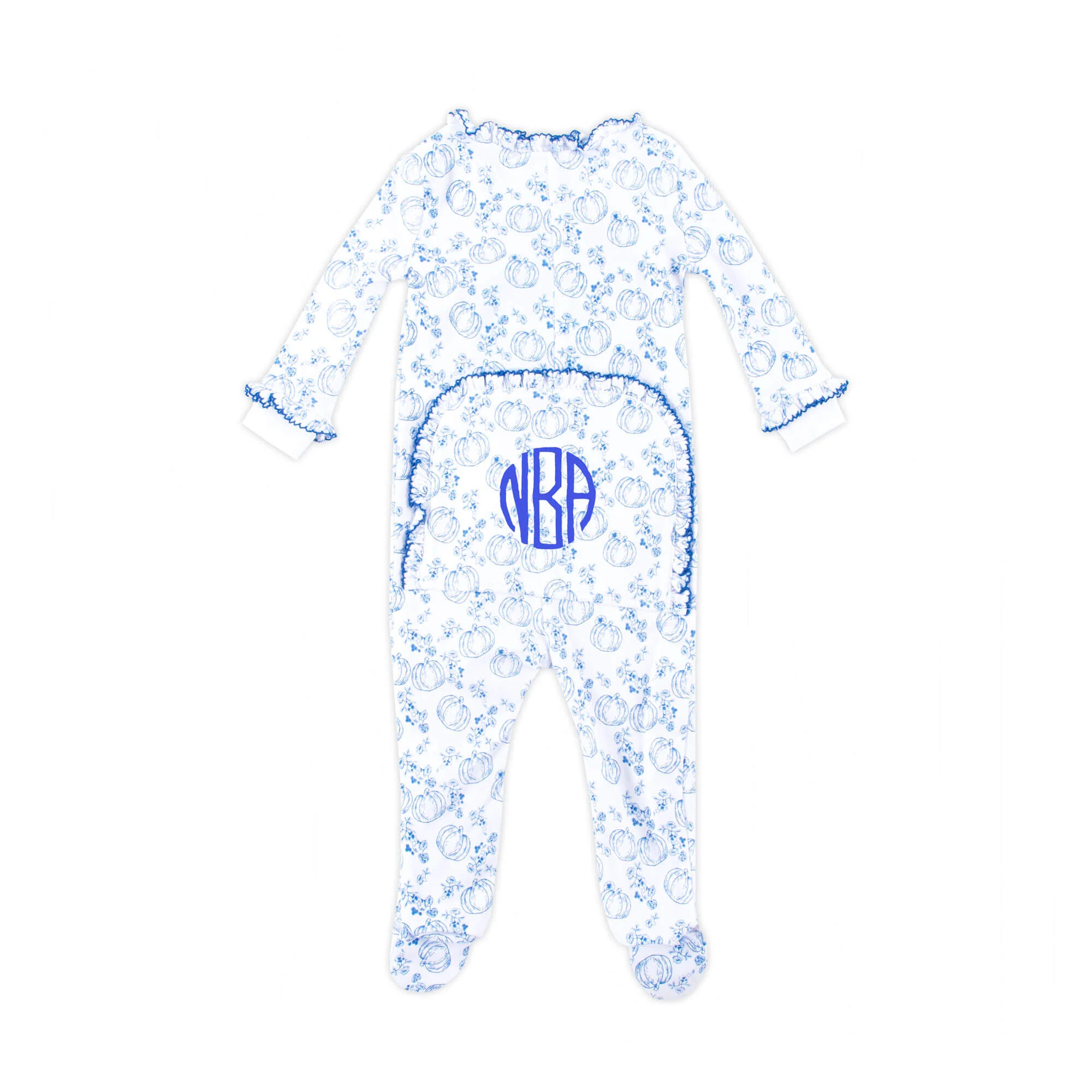 Pumpkin Blue Toile Zip Sleeper - Image 3