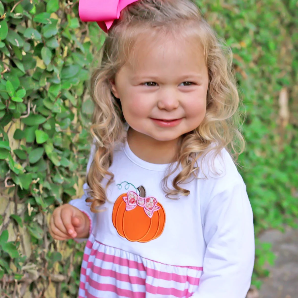 Pumpkin Pink Stripe Sophia Dress - Image 3