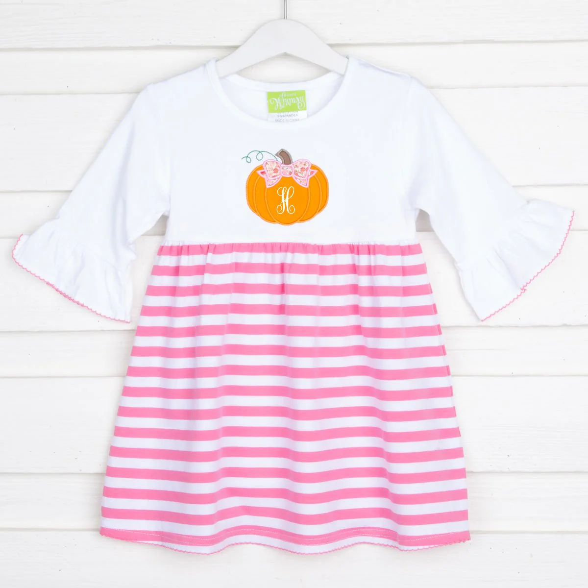 Pumpkin Pink Stripe Sophia Dress - Image 6