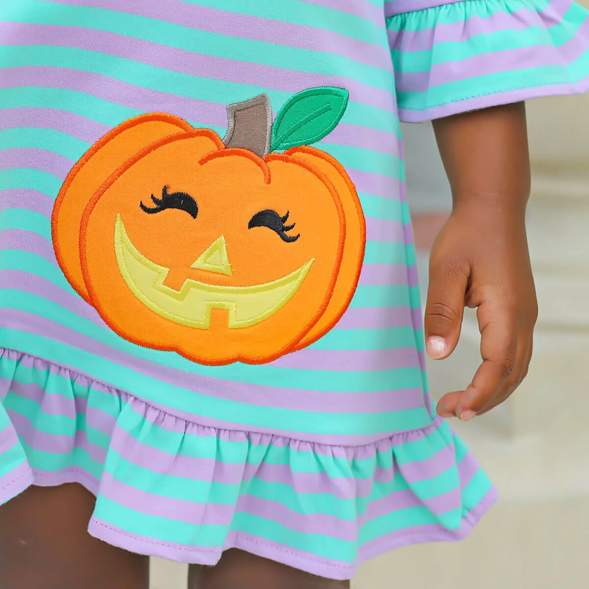 Jack O' Lantern Purple and Teal Milly Dress - Image 3