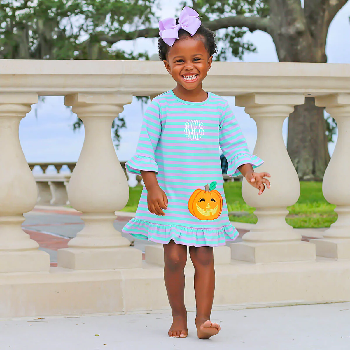 Jack O' Lantern Purple and Teal Milly Dress - Image 4