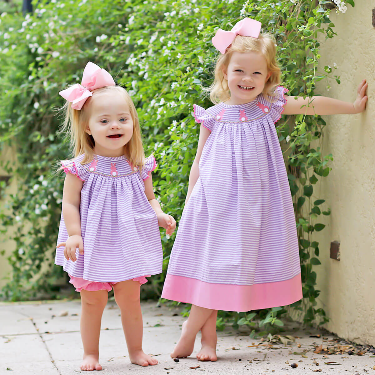 Purple Bunny Bum Smocked Bishop Dress - Image 5