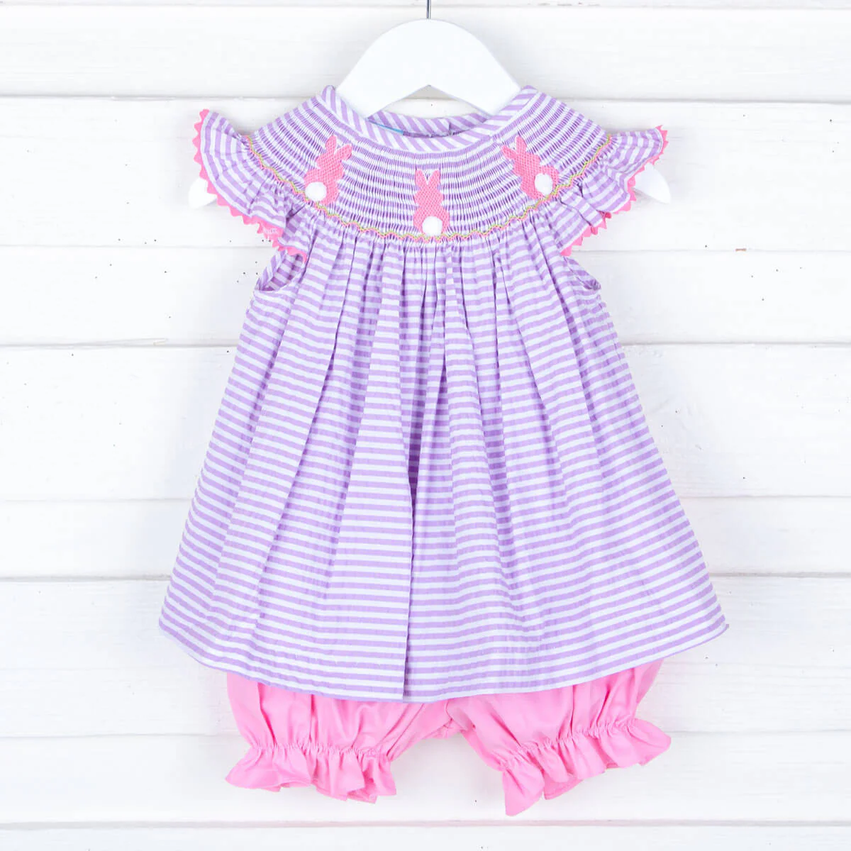 Purple Bunny Bum Smocked Bloomer Set - Image 2