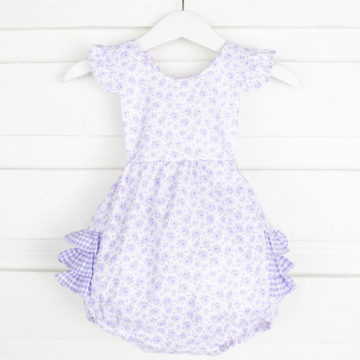 Purple Carolina Gingham Ruffle Bubble - Image 2