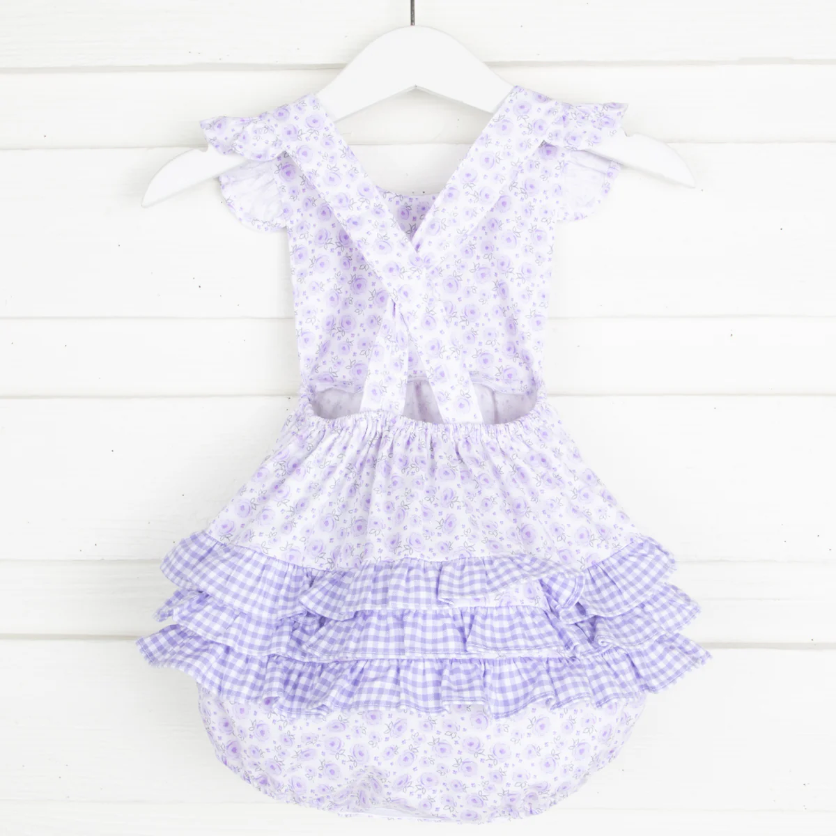 Purple Carolina Gingham Ruffle Bubble - Image 3
