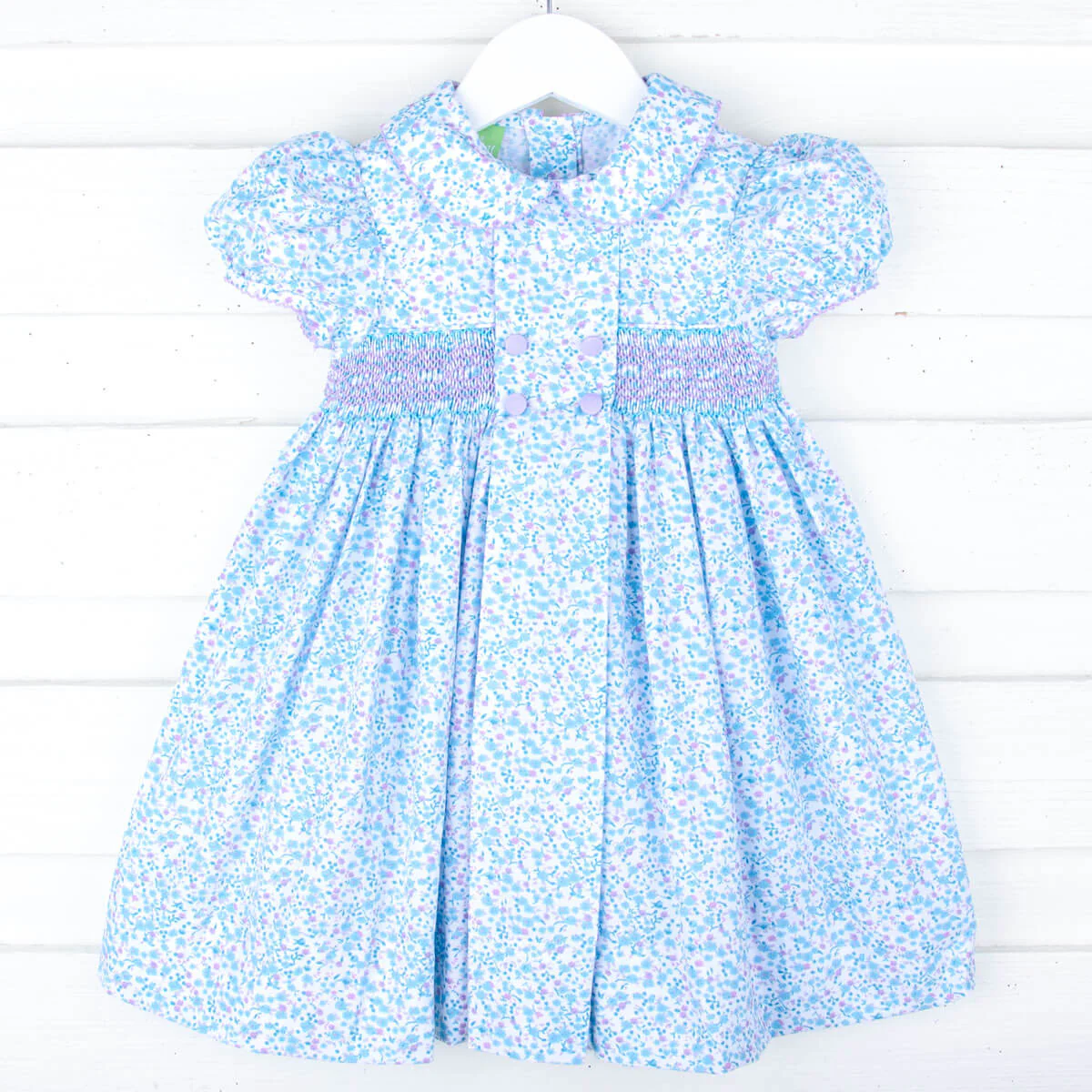 Purple Floral Geo Smocked Beth Dress - Image 6