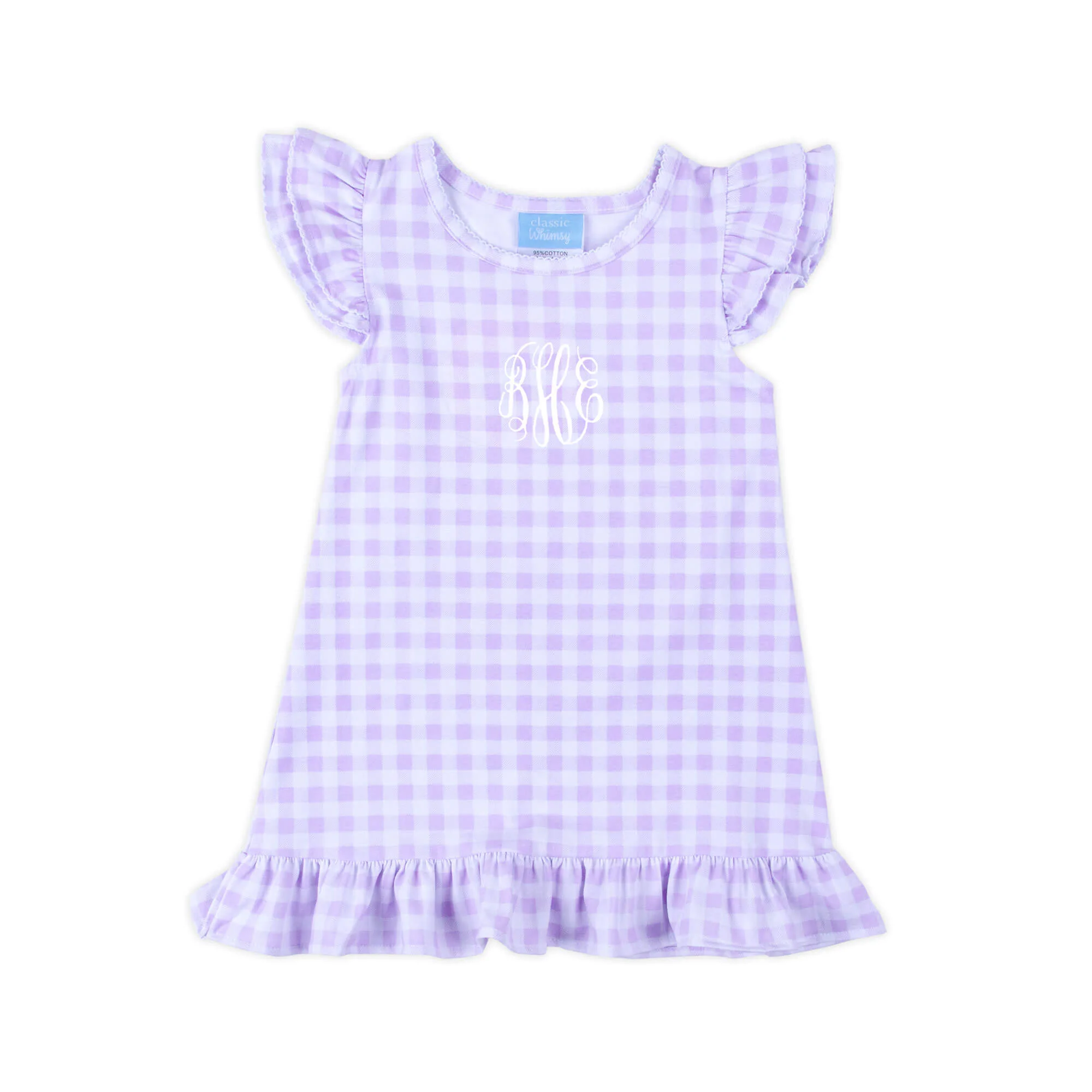 Milly Gingham Ruffle Dress Purple - Image 2