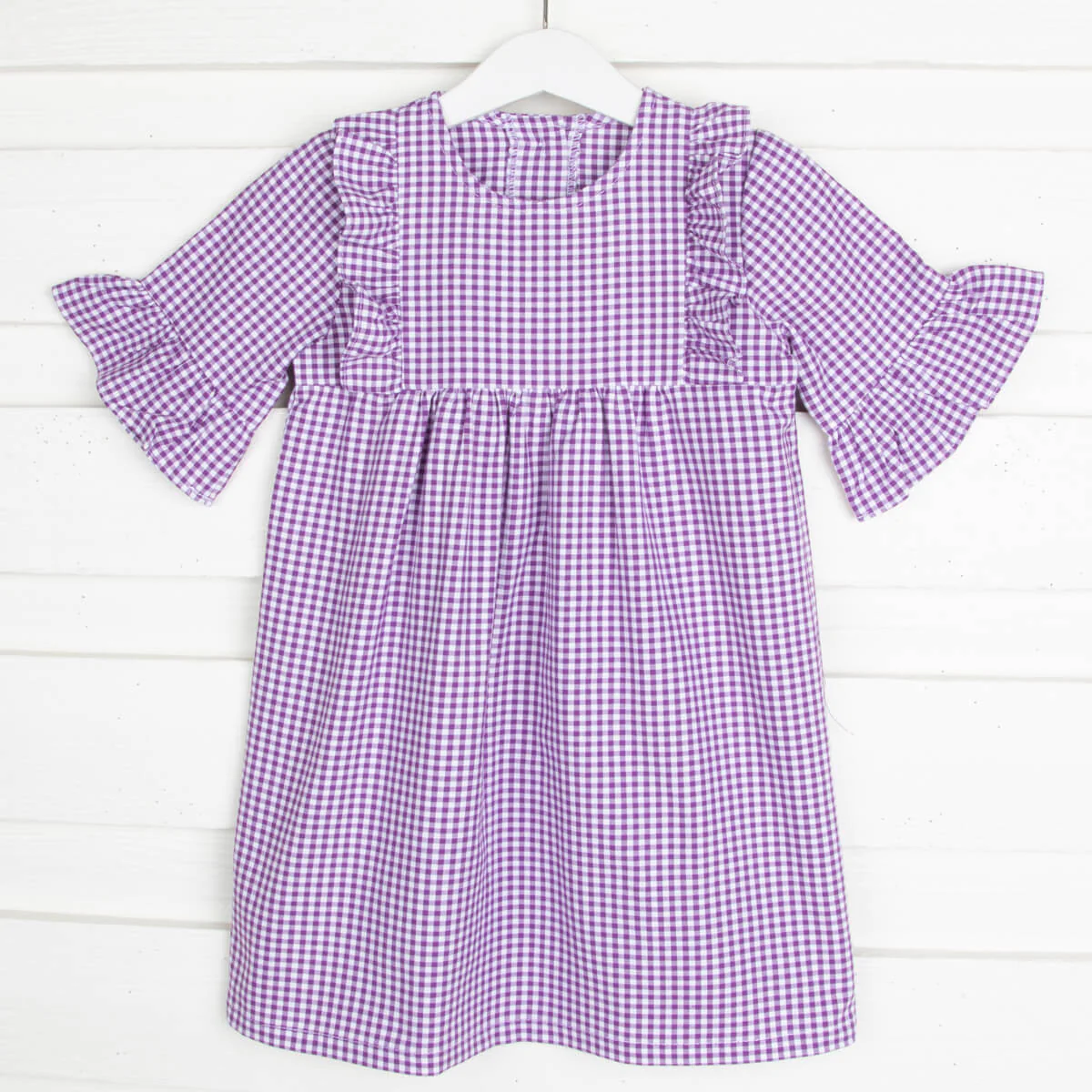Purple Gingham Olivia Dress - Image 2