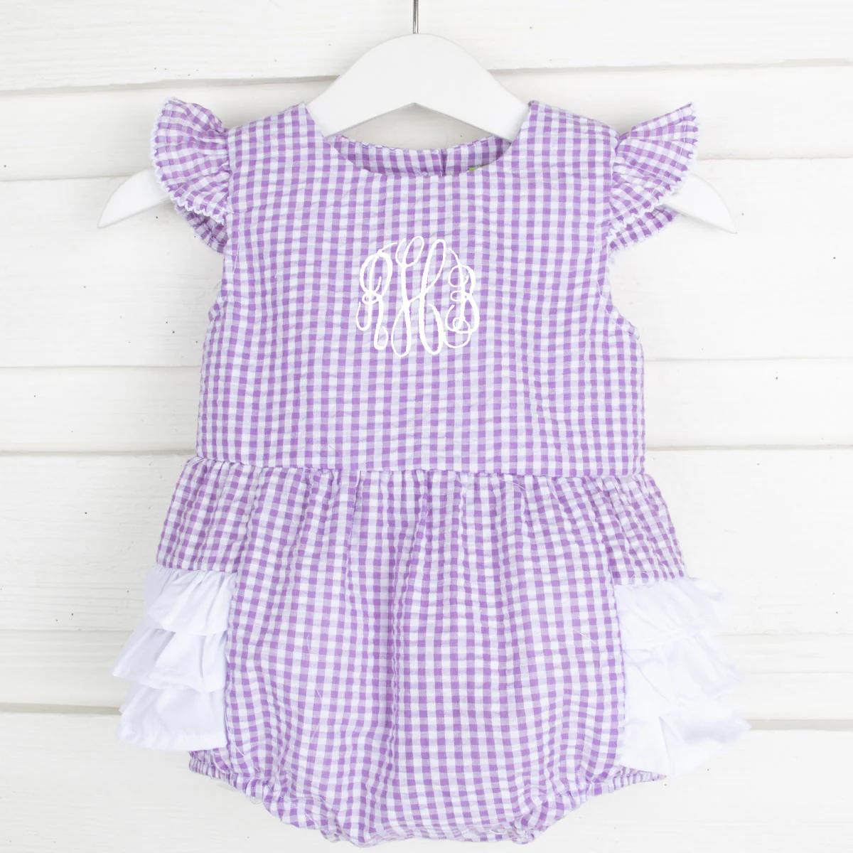 Purple Gingham Ruffle Bubble - Image 3
