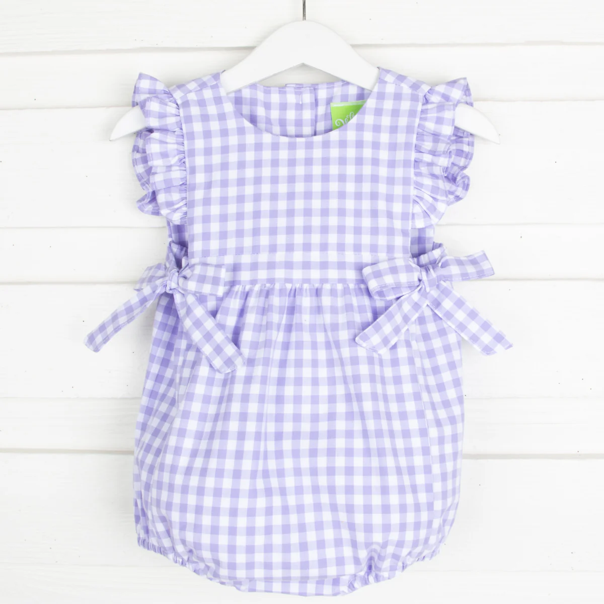 Purple Gingham Side Tie Bubble - Image 2
