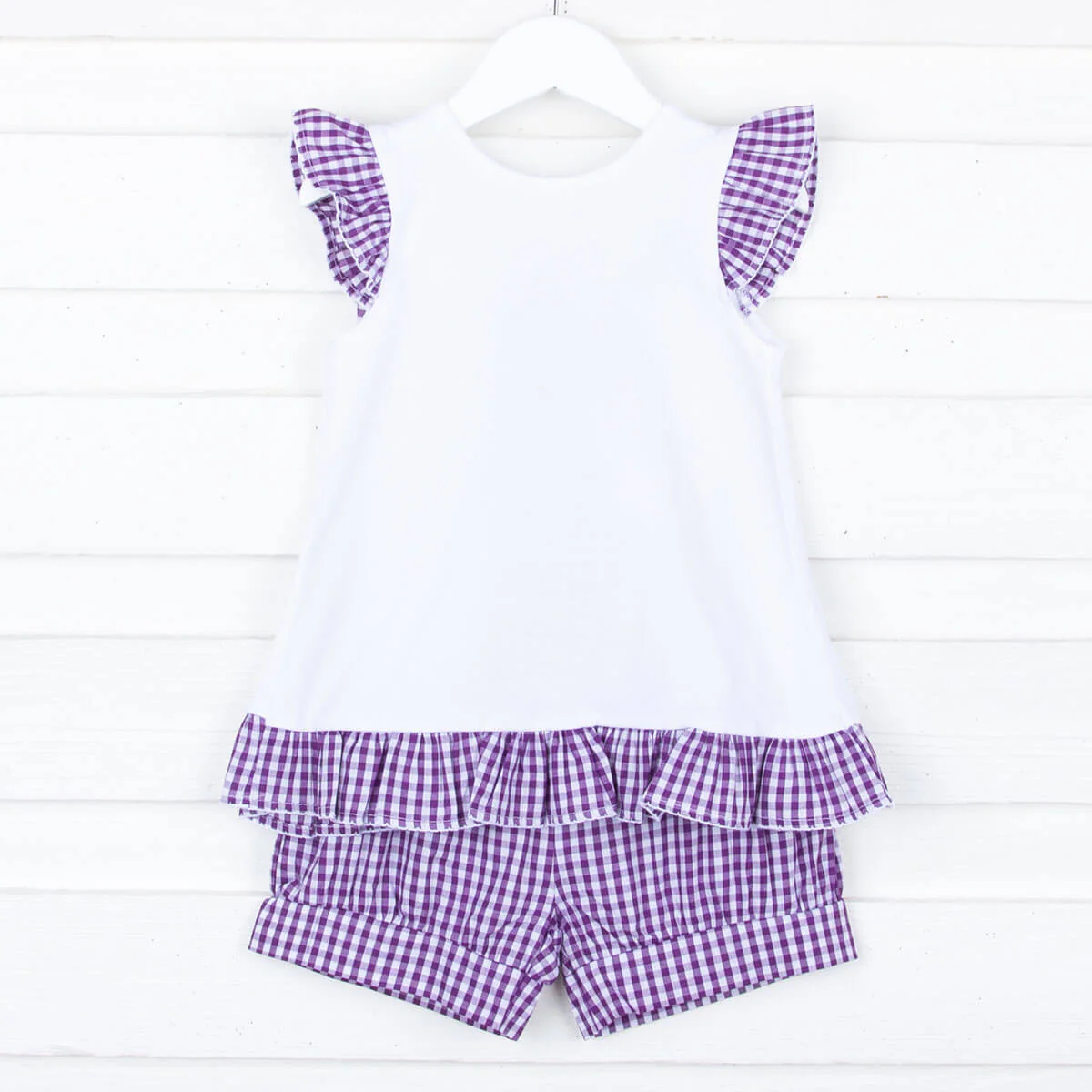 Purple Gingham Tie Back Short Set - Image 2