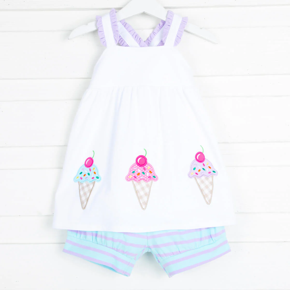 Ice Cream Stripe Mia Short Set - Image 2