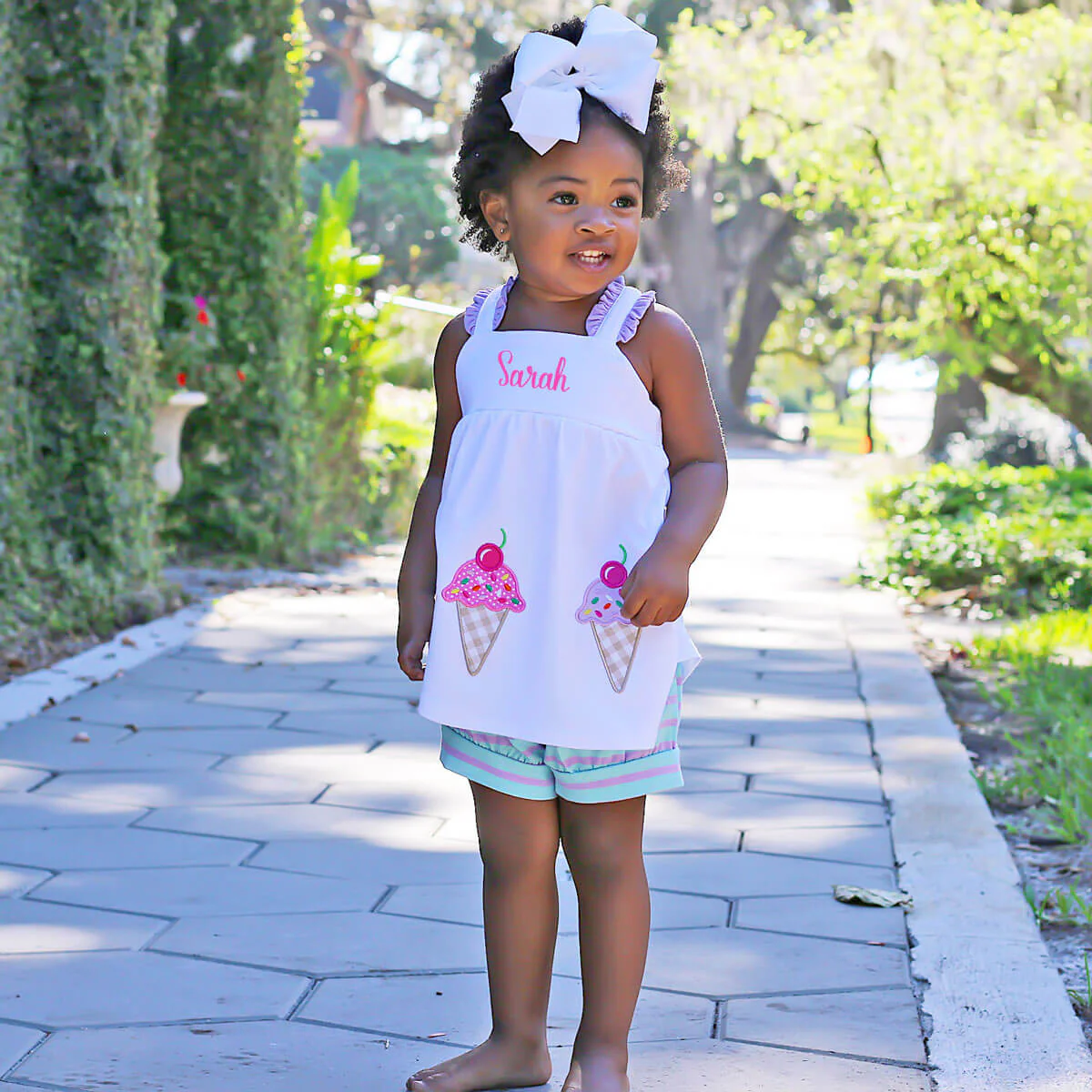 Ice Cream Stripe Mia Short Set - Image 3