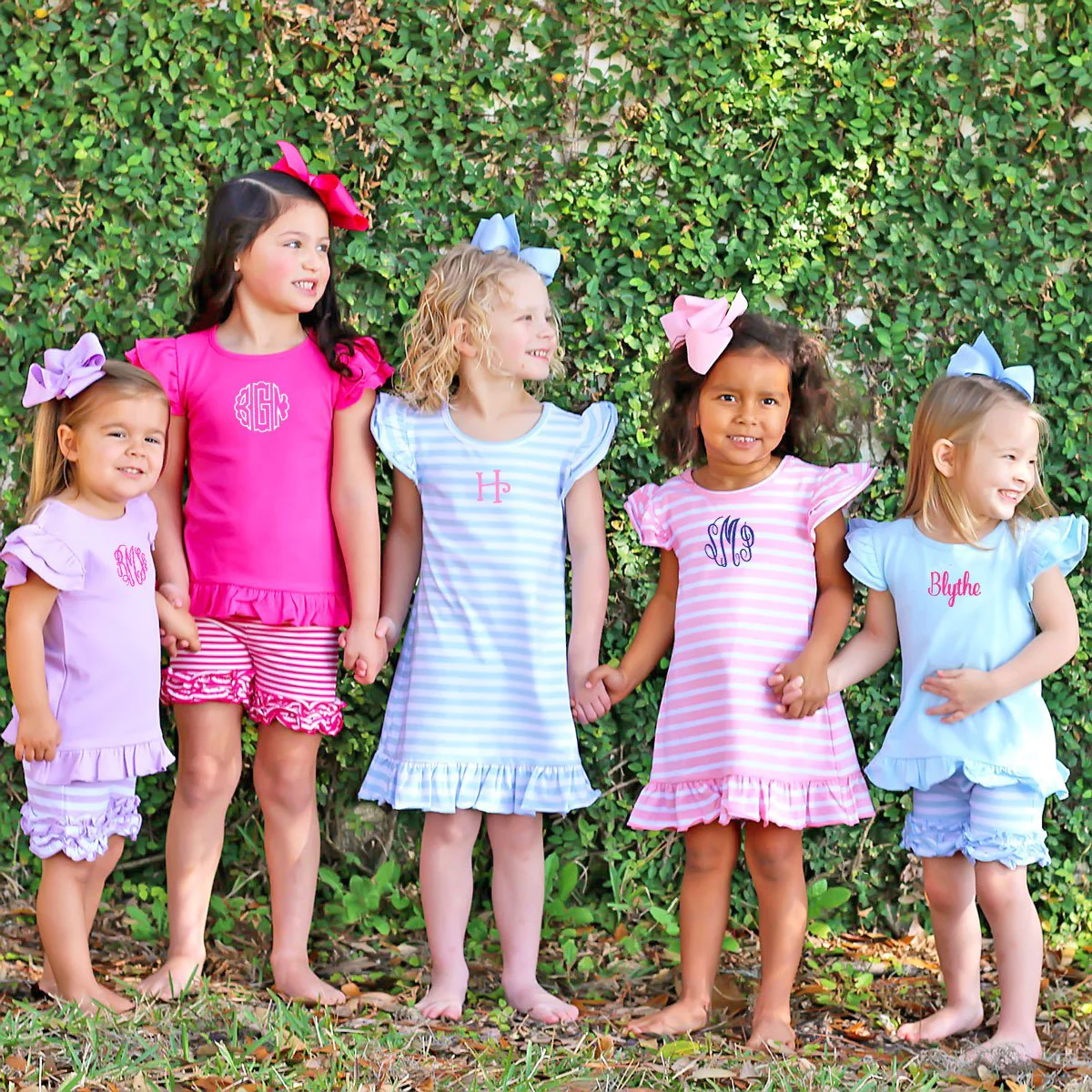 Purple Stripe Knit Ruffle Short Set - Image 4