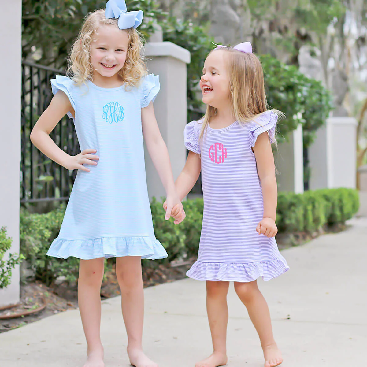 Milly Stripe Ruffle Dress Lavender - Image 7
