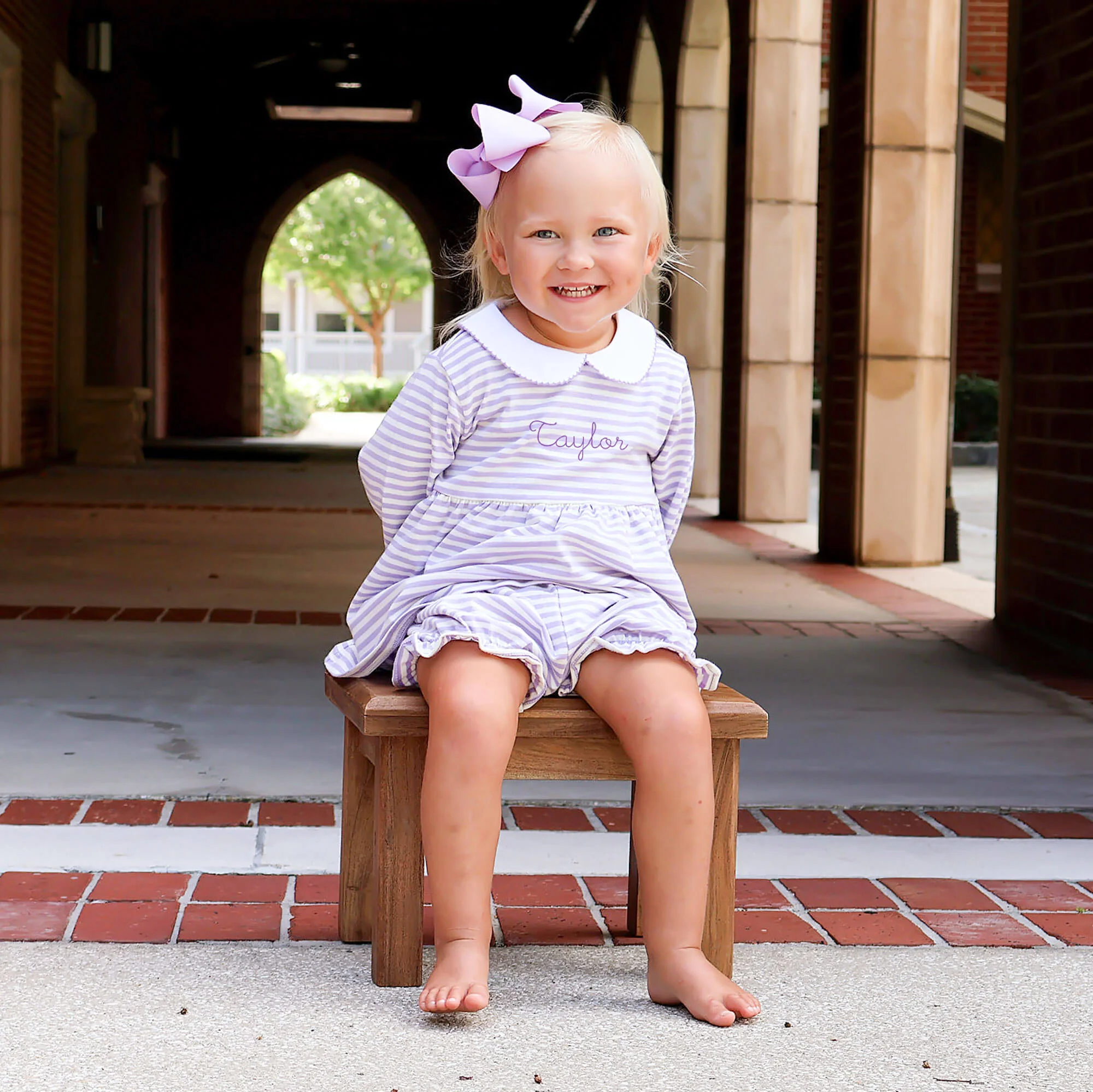 Purple Stripe Riley Bloomer Set - Image 3