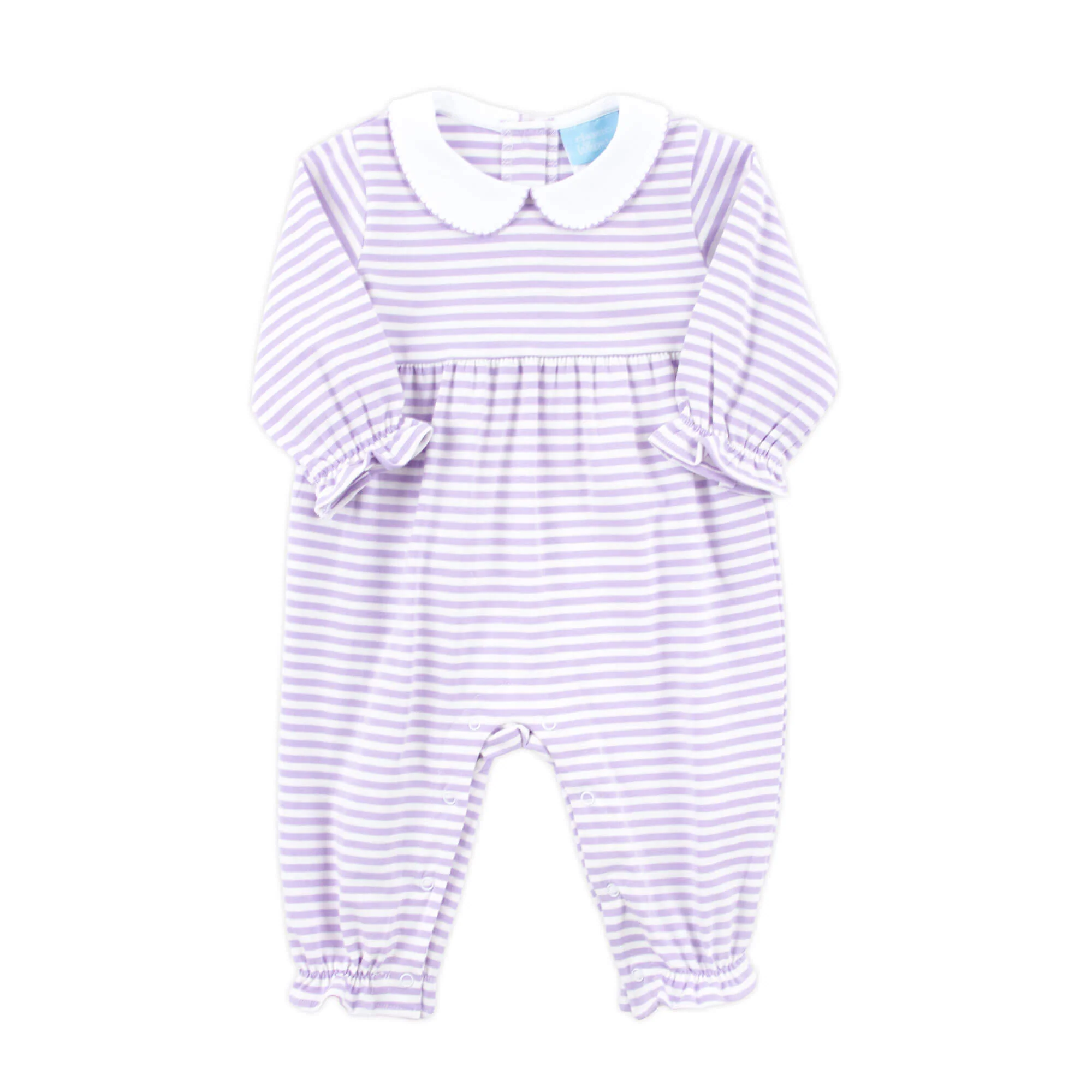 Purple Stripe Ruffle Romper - Image 4