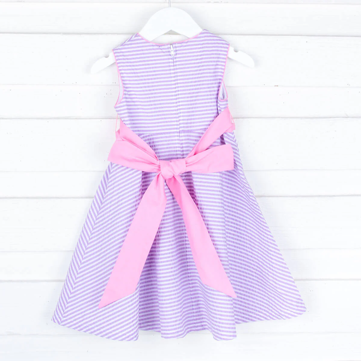 Purple Stripe Sash Dress - Image 2