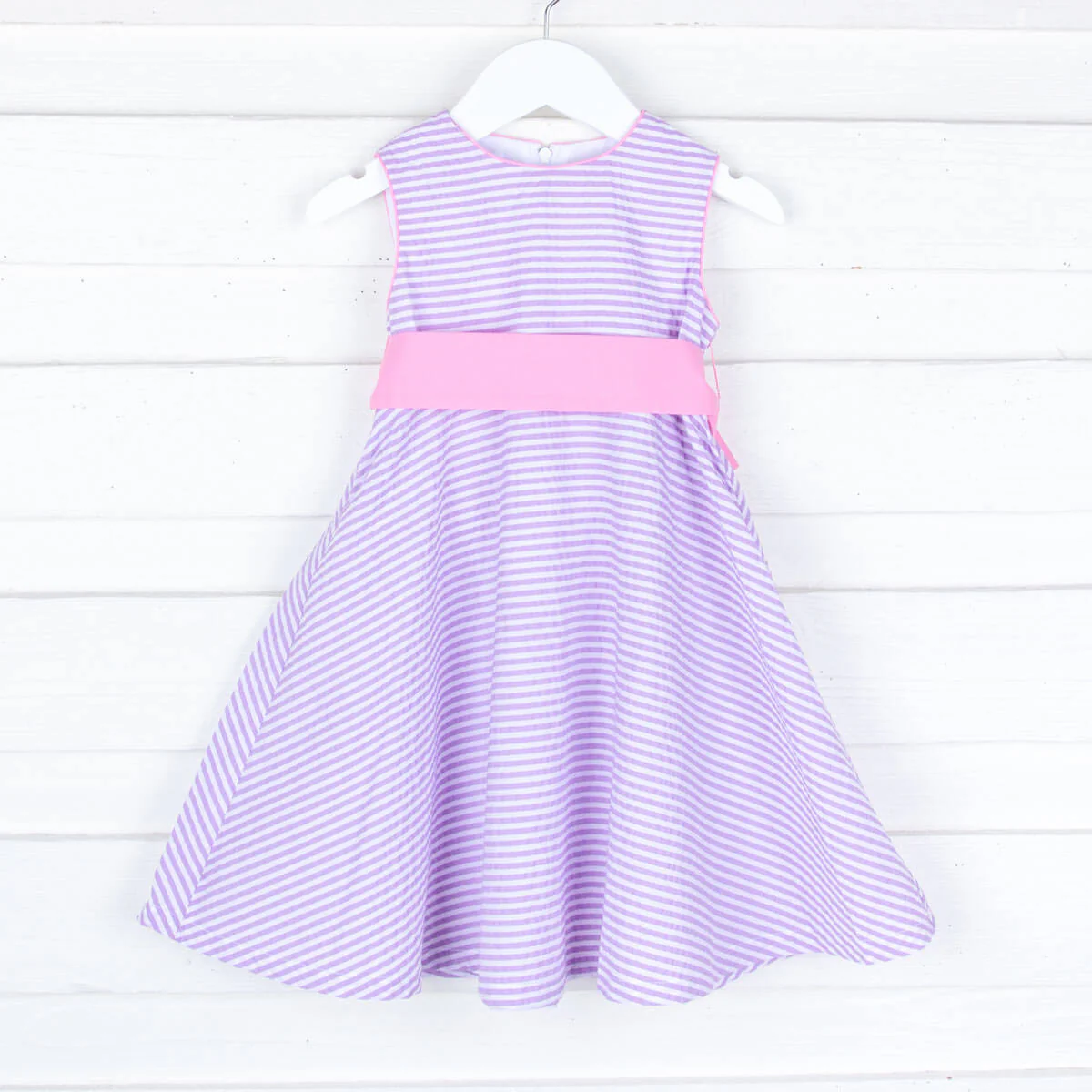 Purple Stripe Sash Dress - Image 3