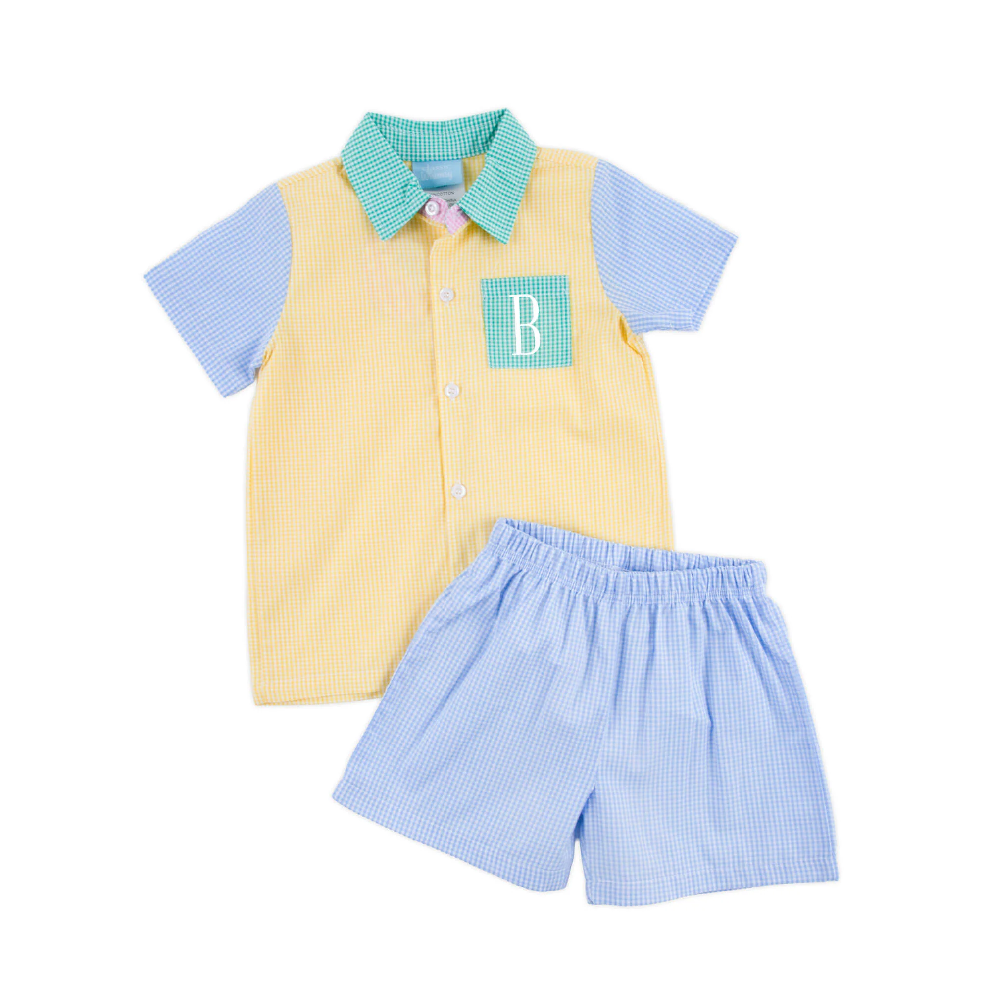 Rainbow Gingham Button Down Short Set - Image 2