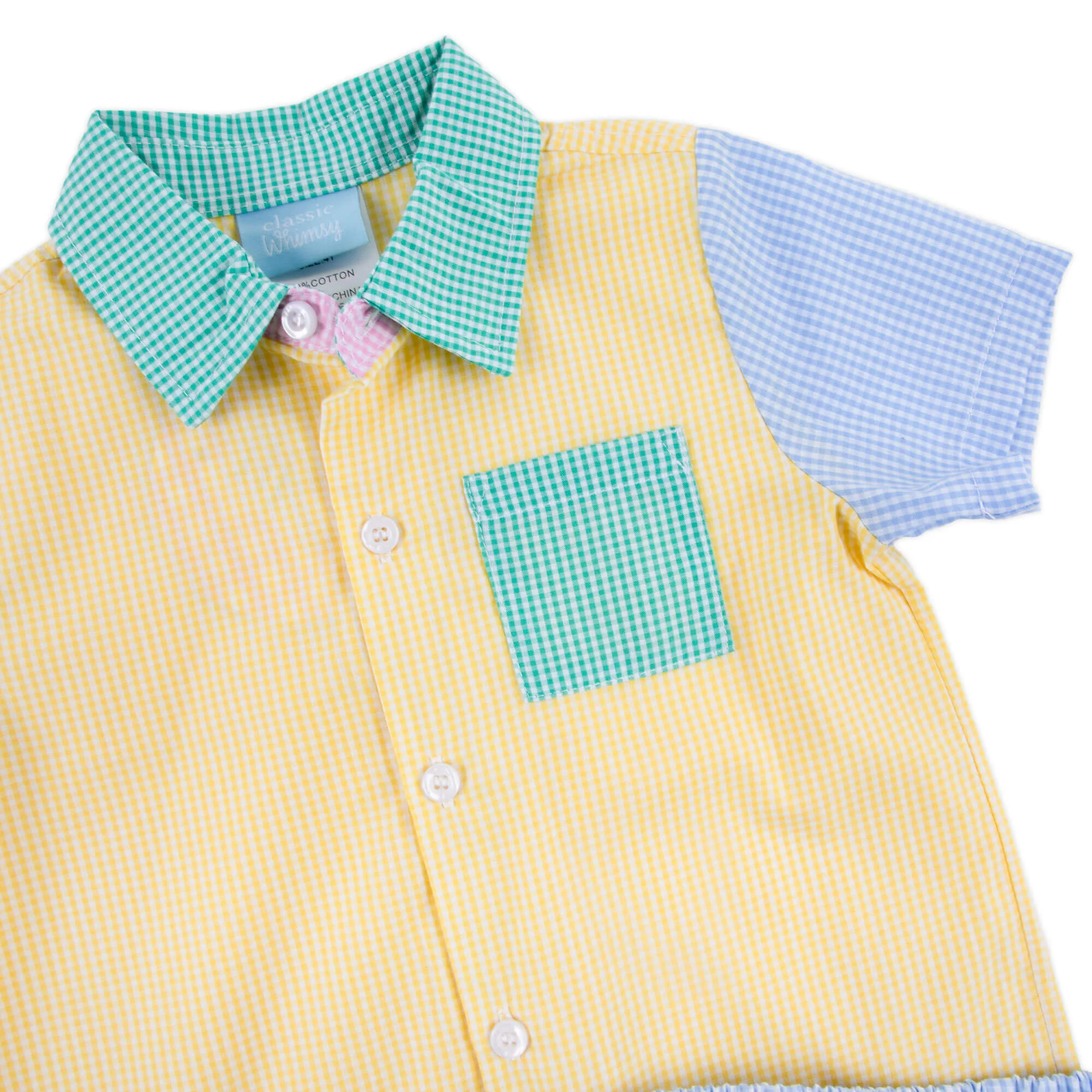 Rainbow Gingham Button Down Short Set - Image 4