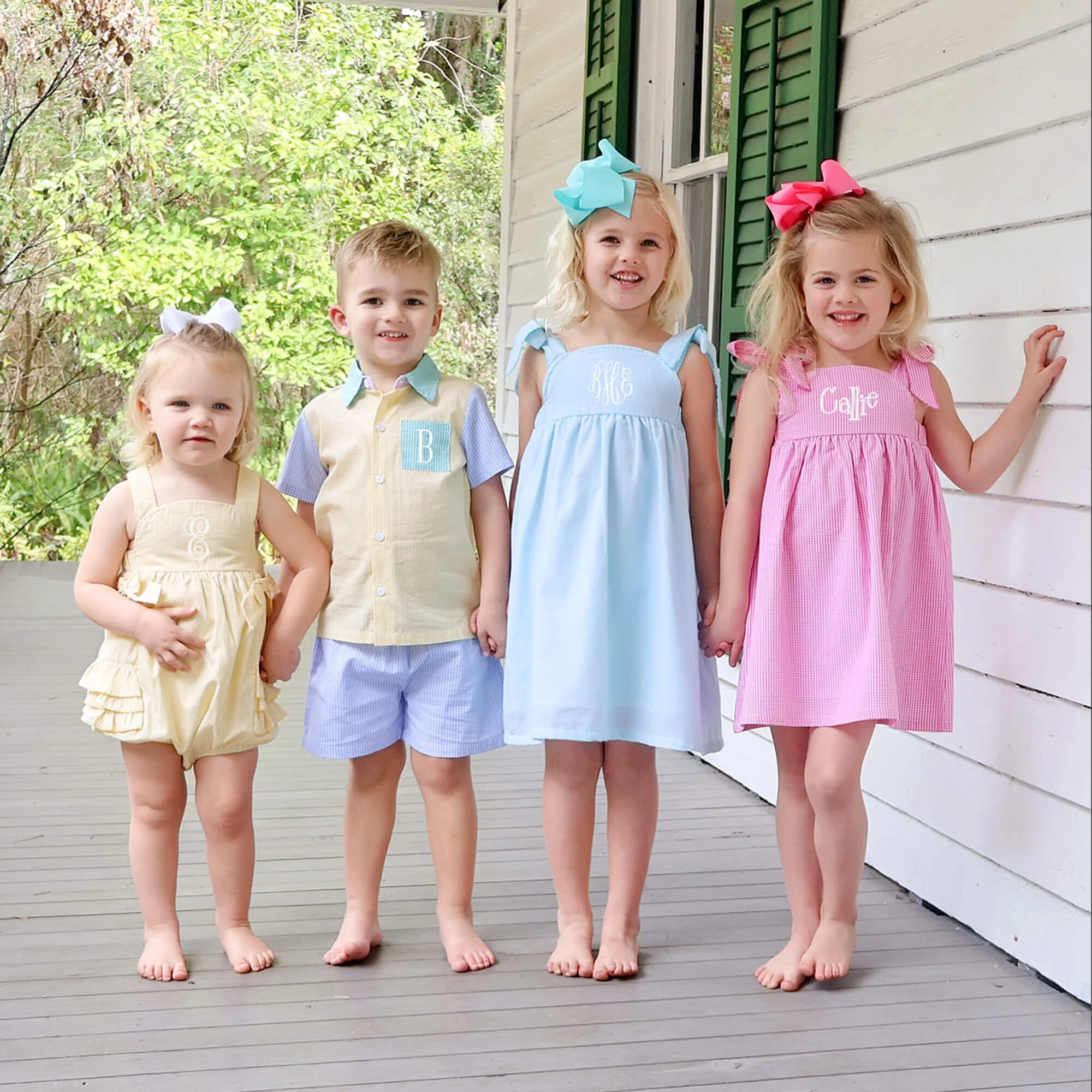 Rainbow Gingham Button Down Short Set - Image 5