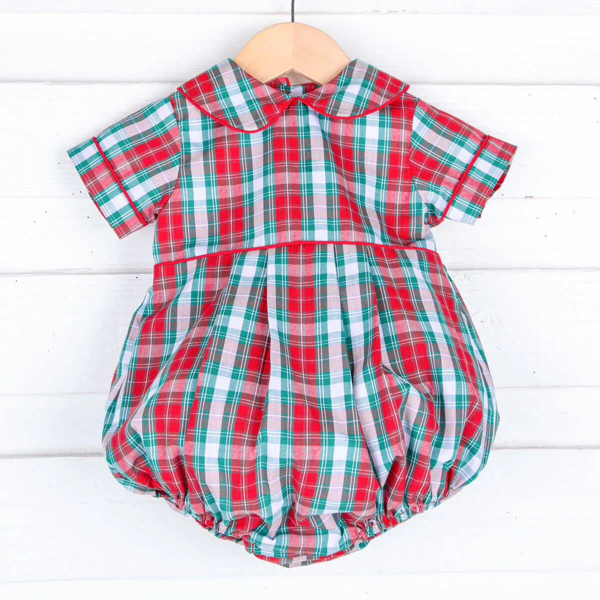 Red & Green Plaid Boy Bubble - Image 2