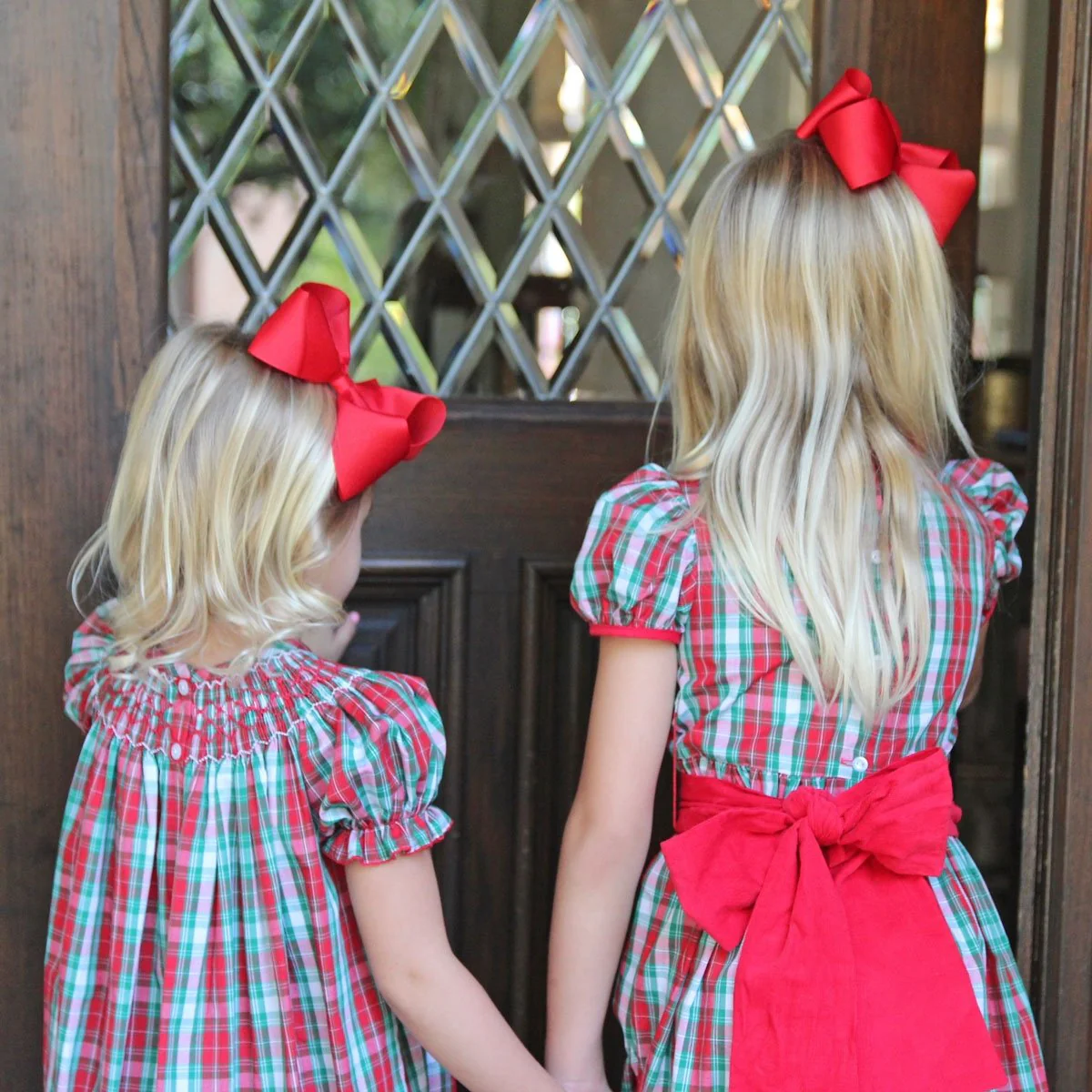 Red & Green Plaid Sash Dress - Image 5