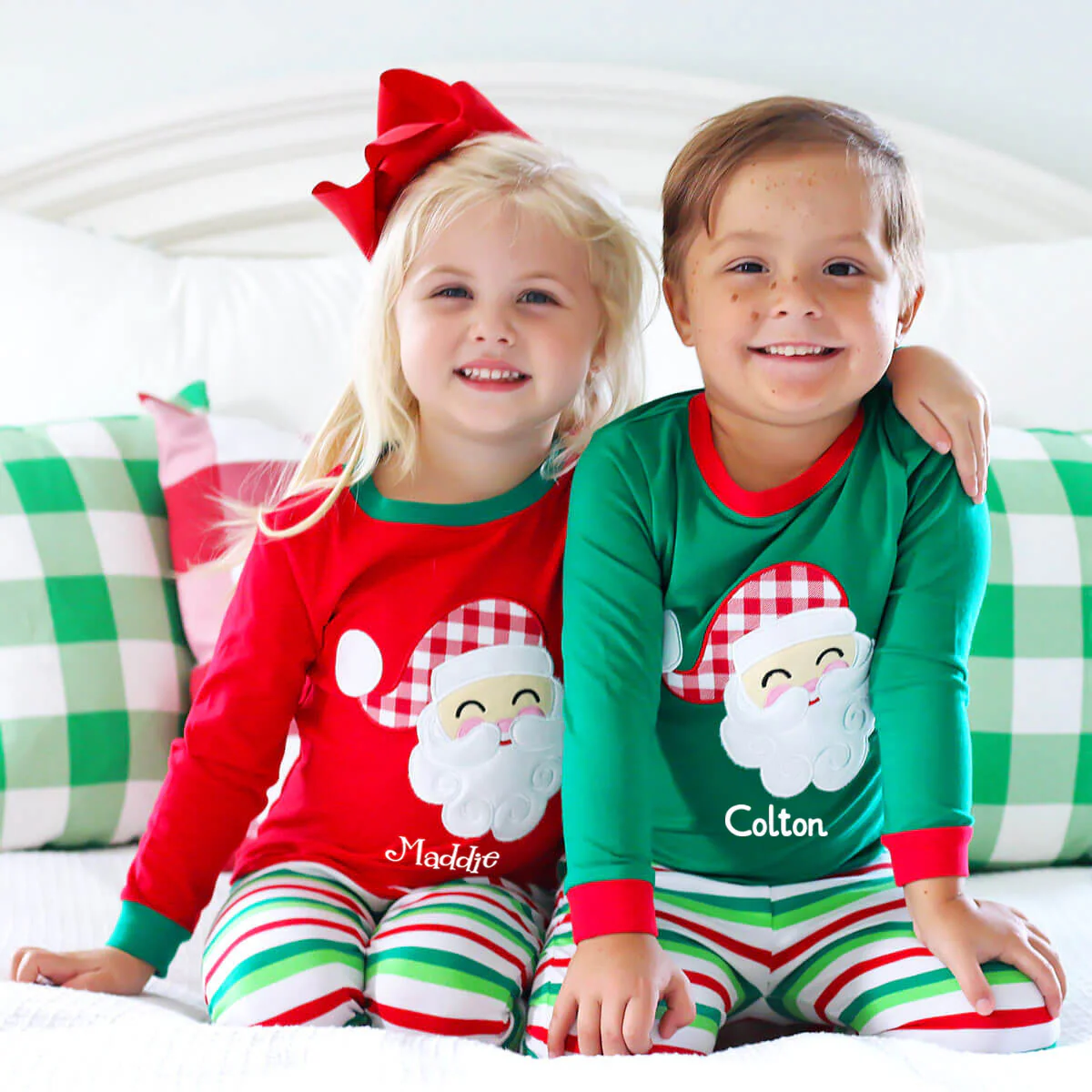 Happy Santa Red Cheerful Stripe Pajamas - Image 3