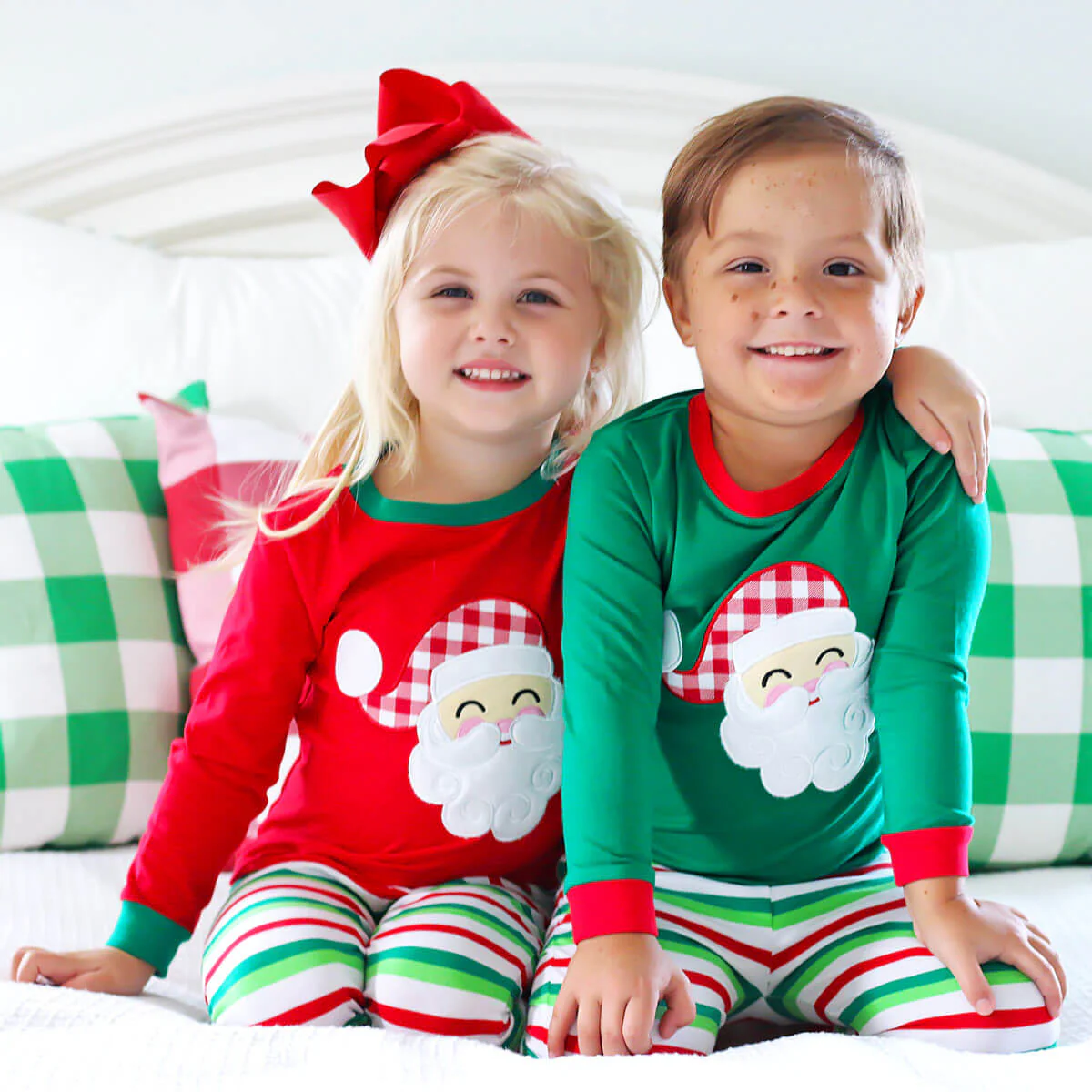 Happy Santa Red Cheerful Stripe Pajamas - Image 8