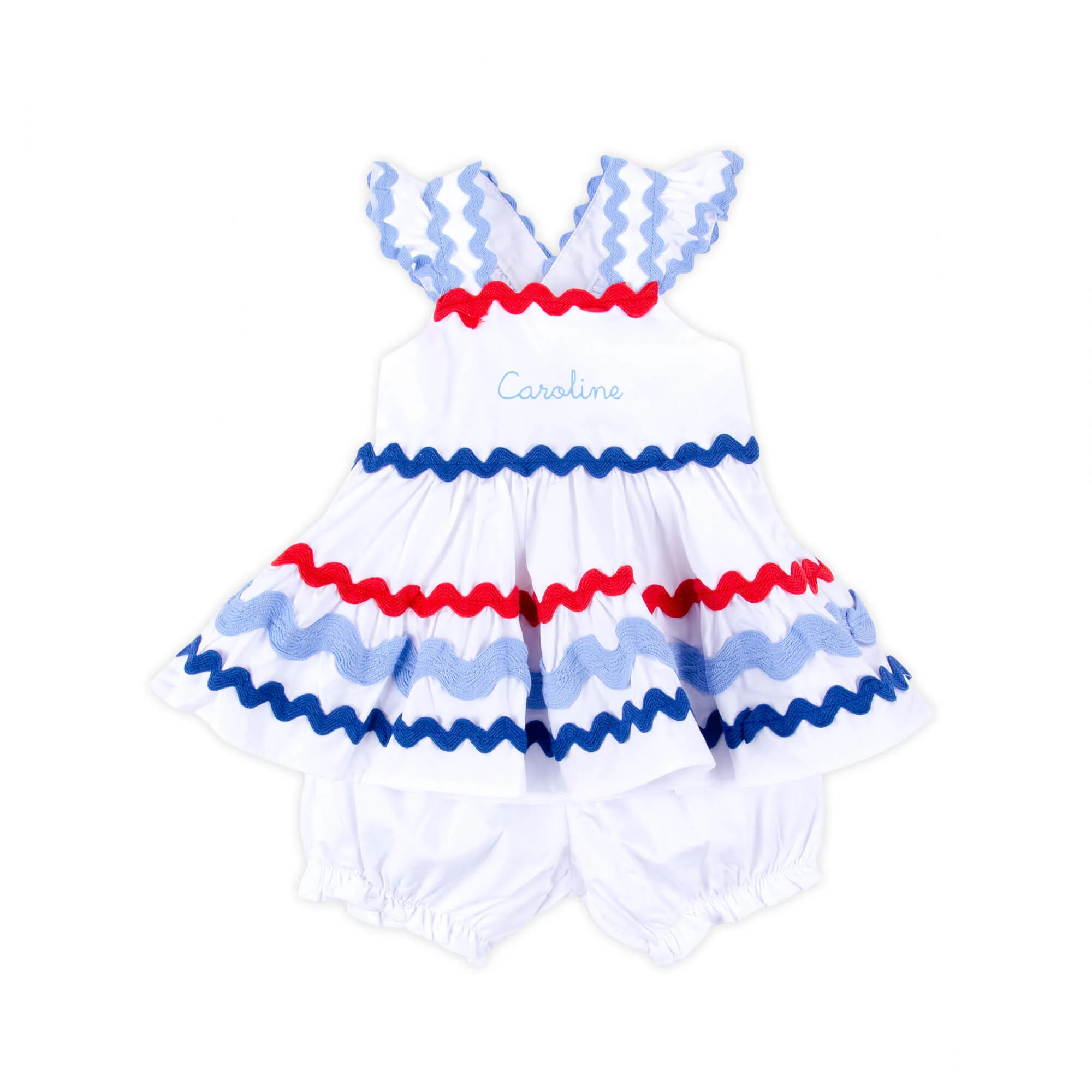 Red, Blue & Royal Ric Rac Bloomer Set - Image 3