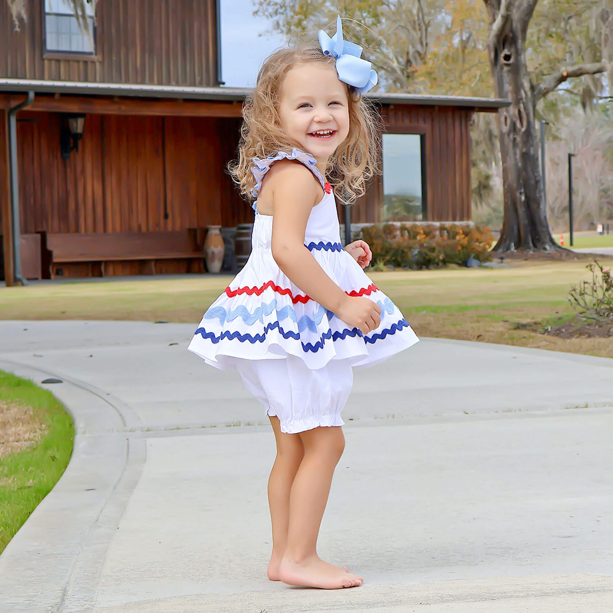 Red, Blue & Royal Ric Rac Bloomer Set - Image 6