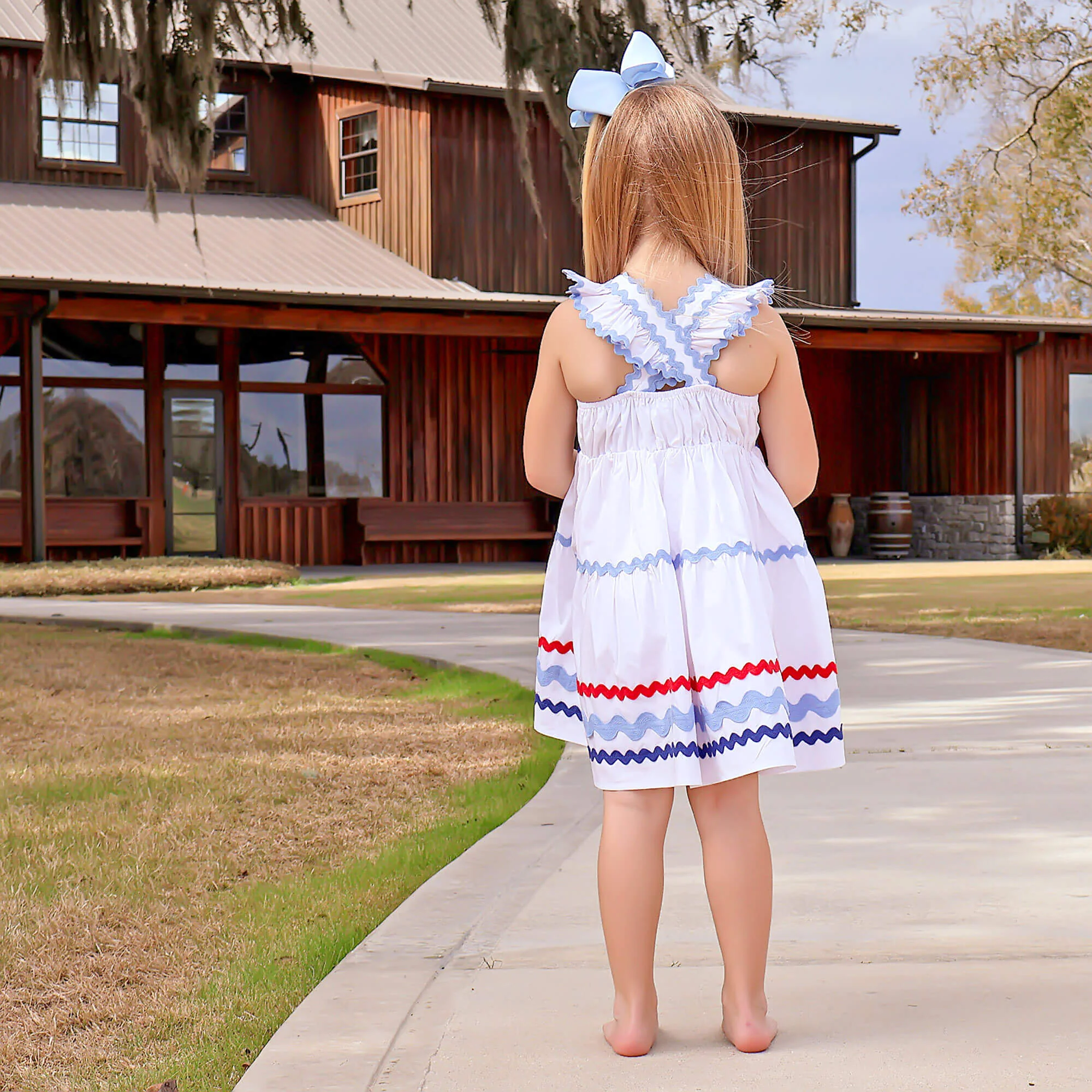 Red, Blue & Royal Ric Rac Dress - Image 2