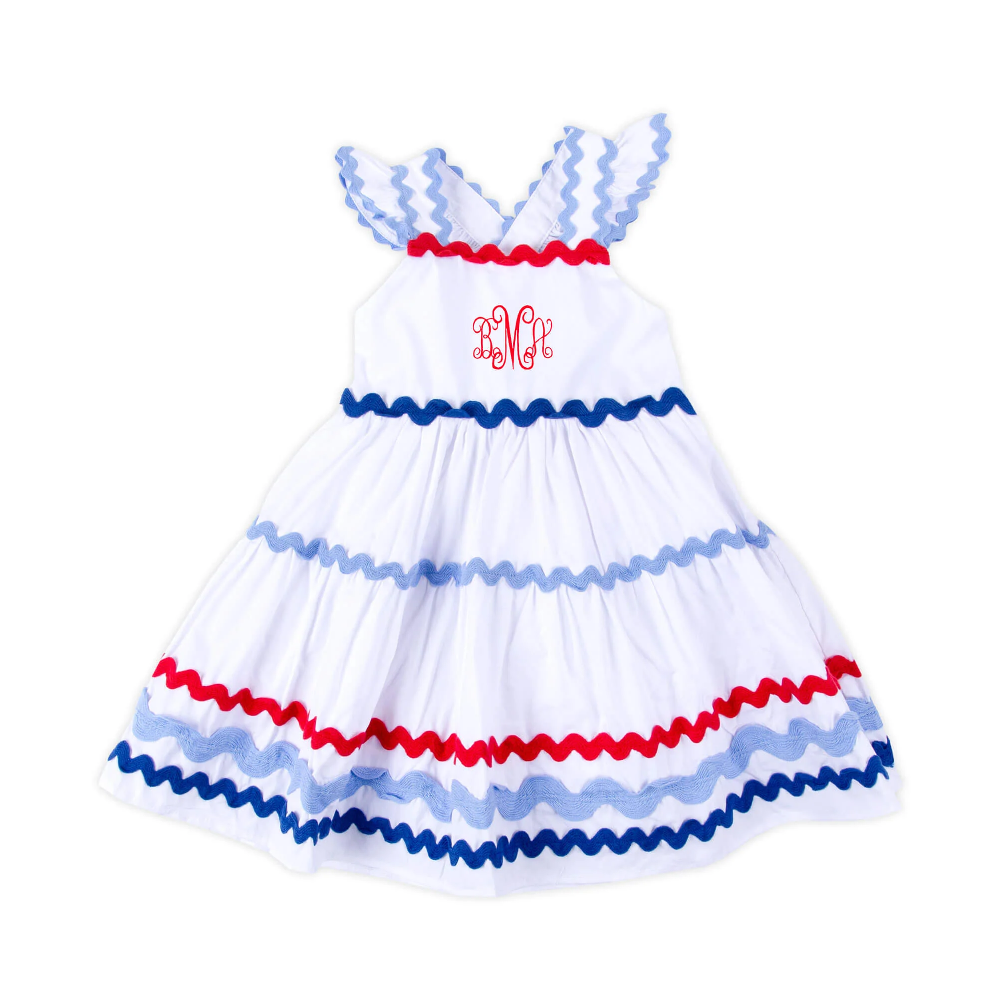 Red, Blue & Royal Ric Rac Dress - Image 3