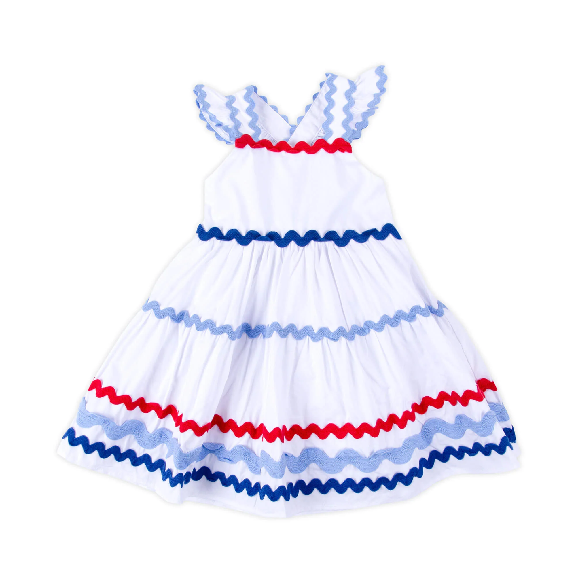 Red, Blue & Royal Ric Rac Dress - Image 5