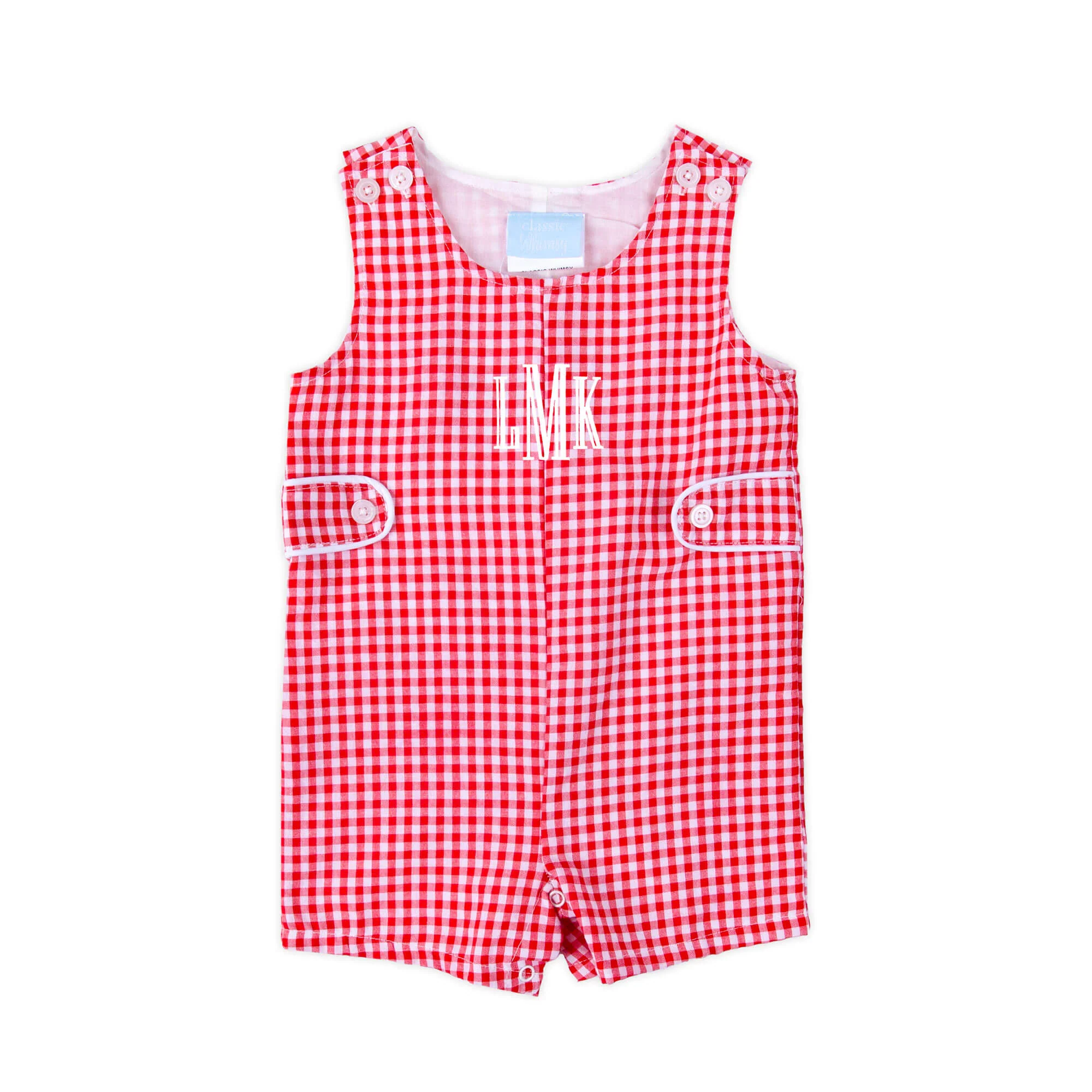 Red Gingham Jon Jon with Tabs - Image 2
