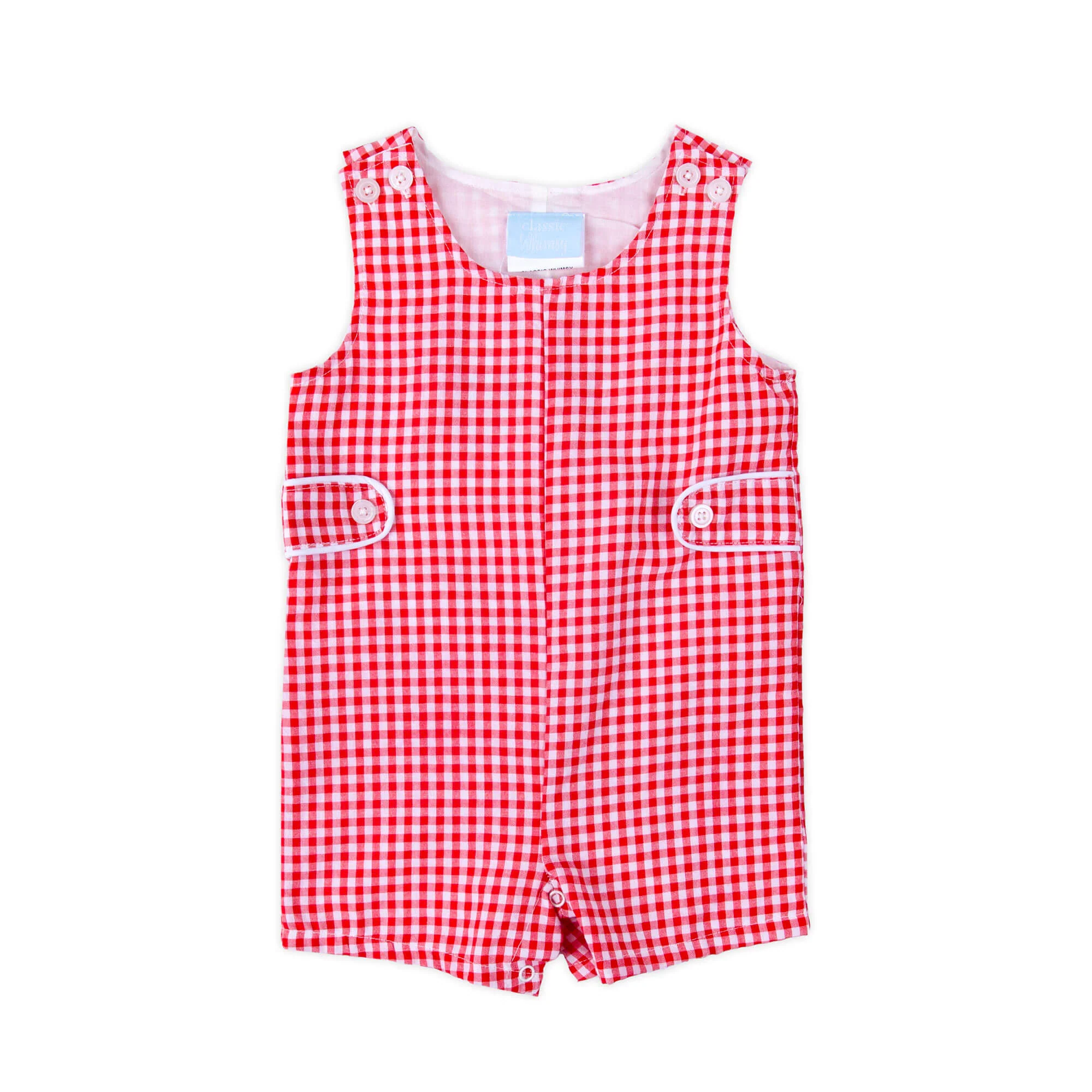 Red Gingham Jon Jon with Tabs - Image 4