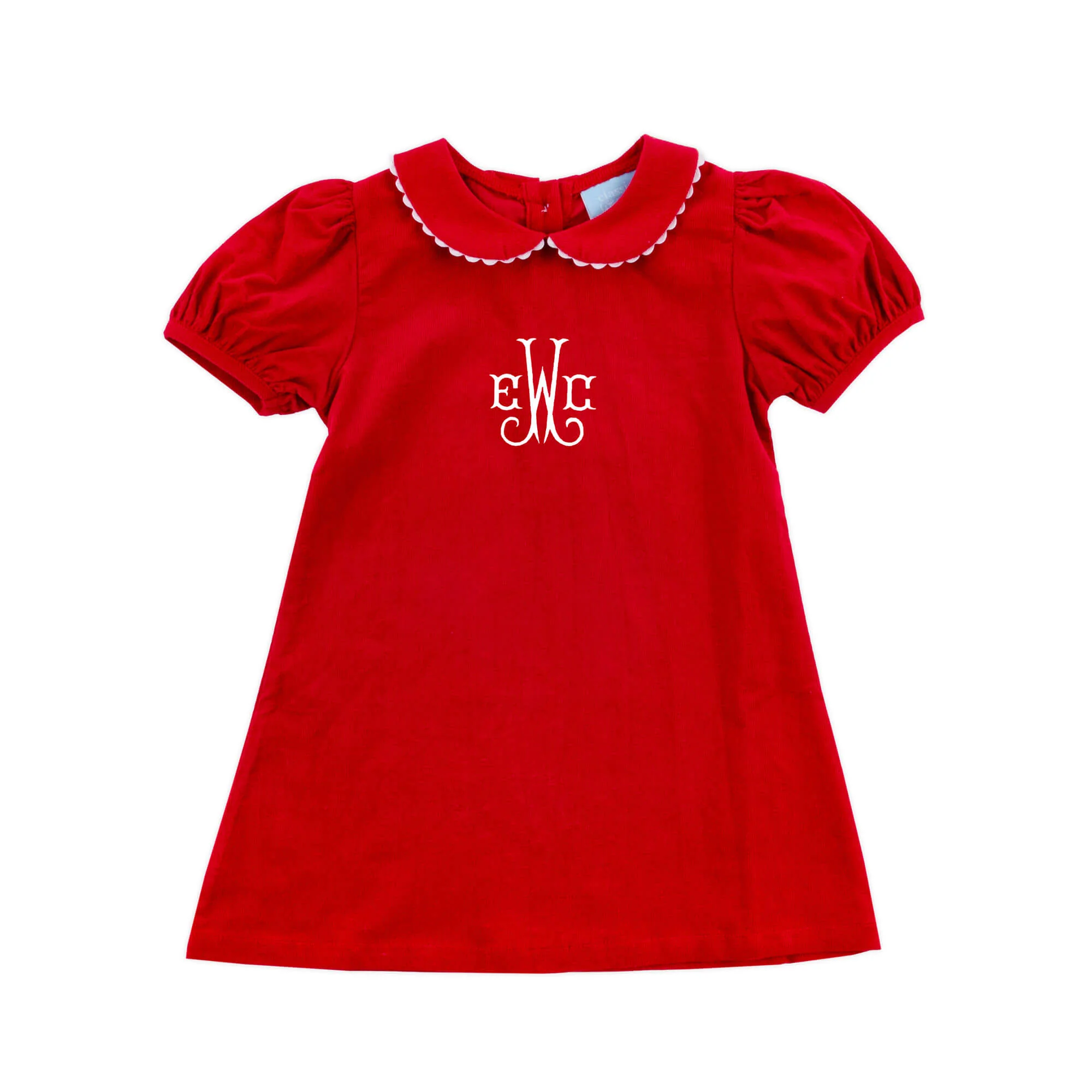 Red Corduroy Collared Sally Dress - Image 2