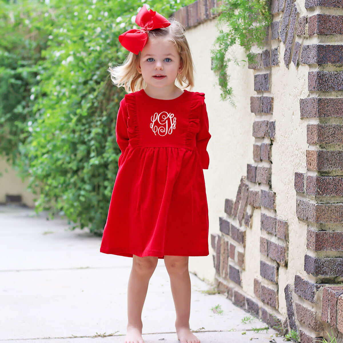 Red Corduroy Olivia Dress - Image 9