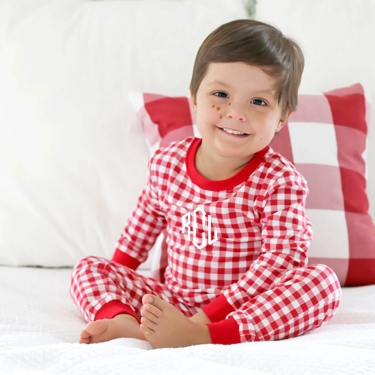 Red Gingham Knit Pajamas - Image 2