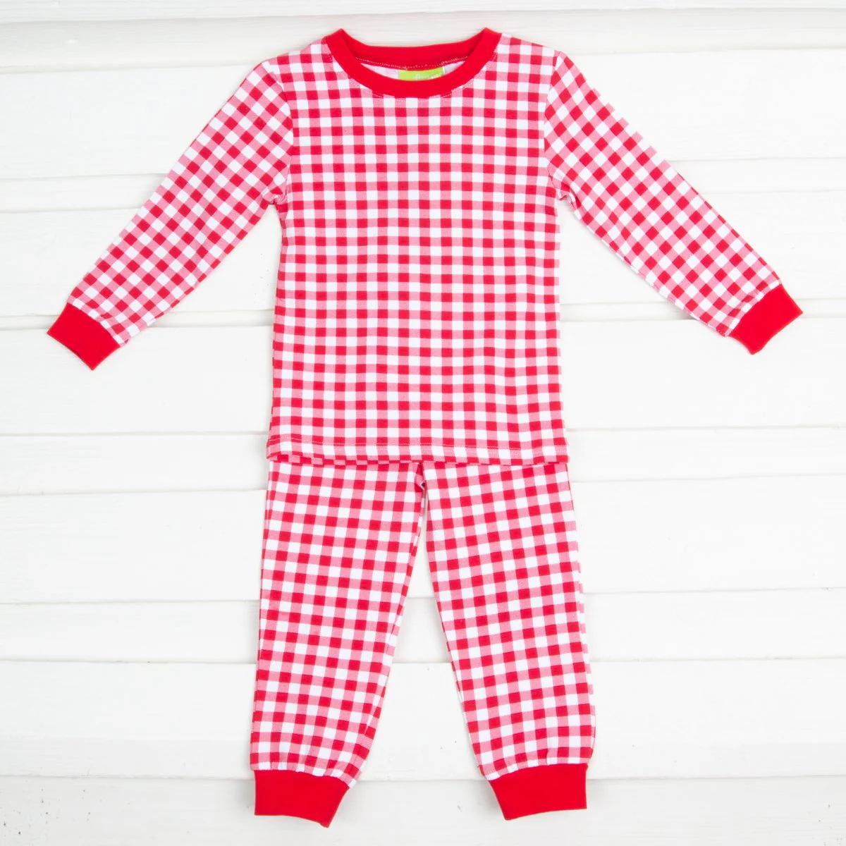 Red Gingham Knit Pajamas - Image 3