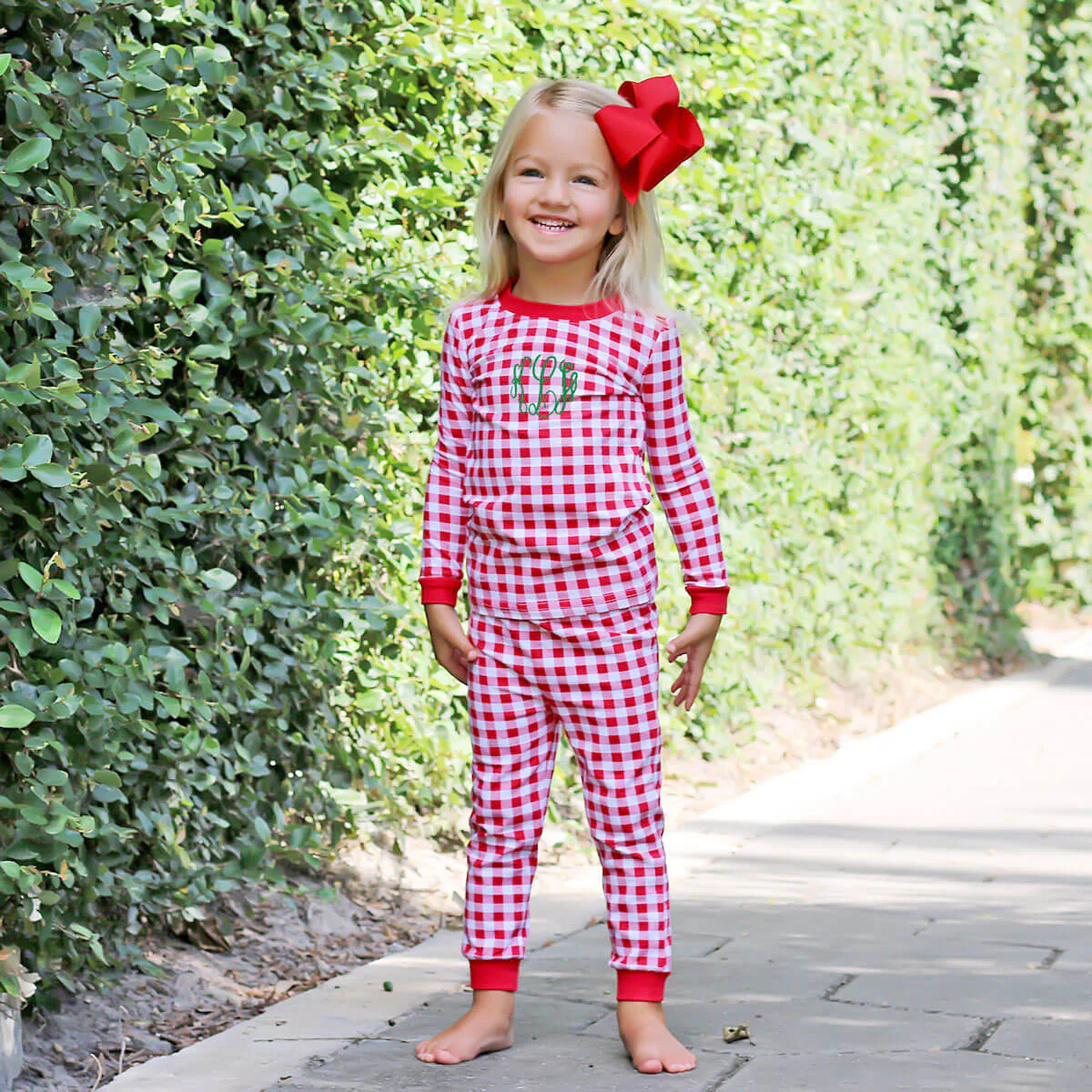 Red Gingham Knit Pajamas - Image 5