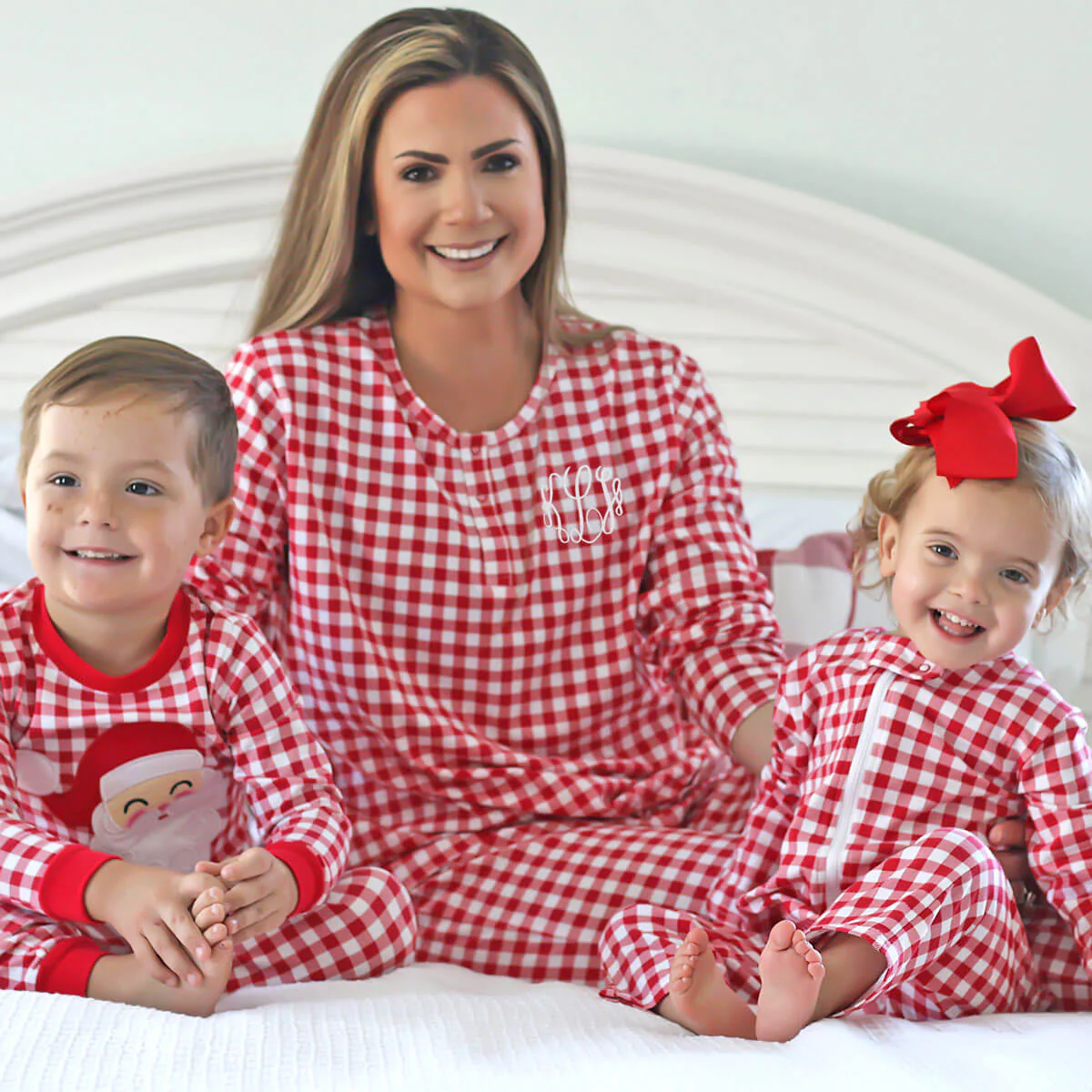 Red Gingham Knit Women's Pajamas - Image 6