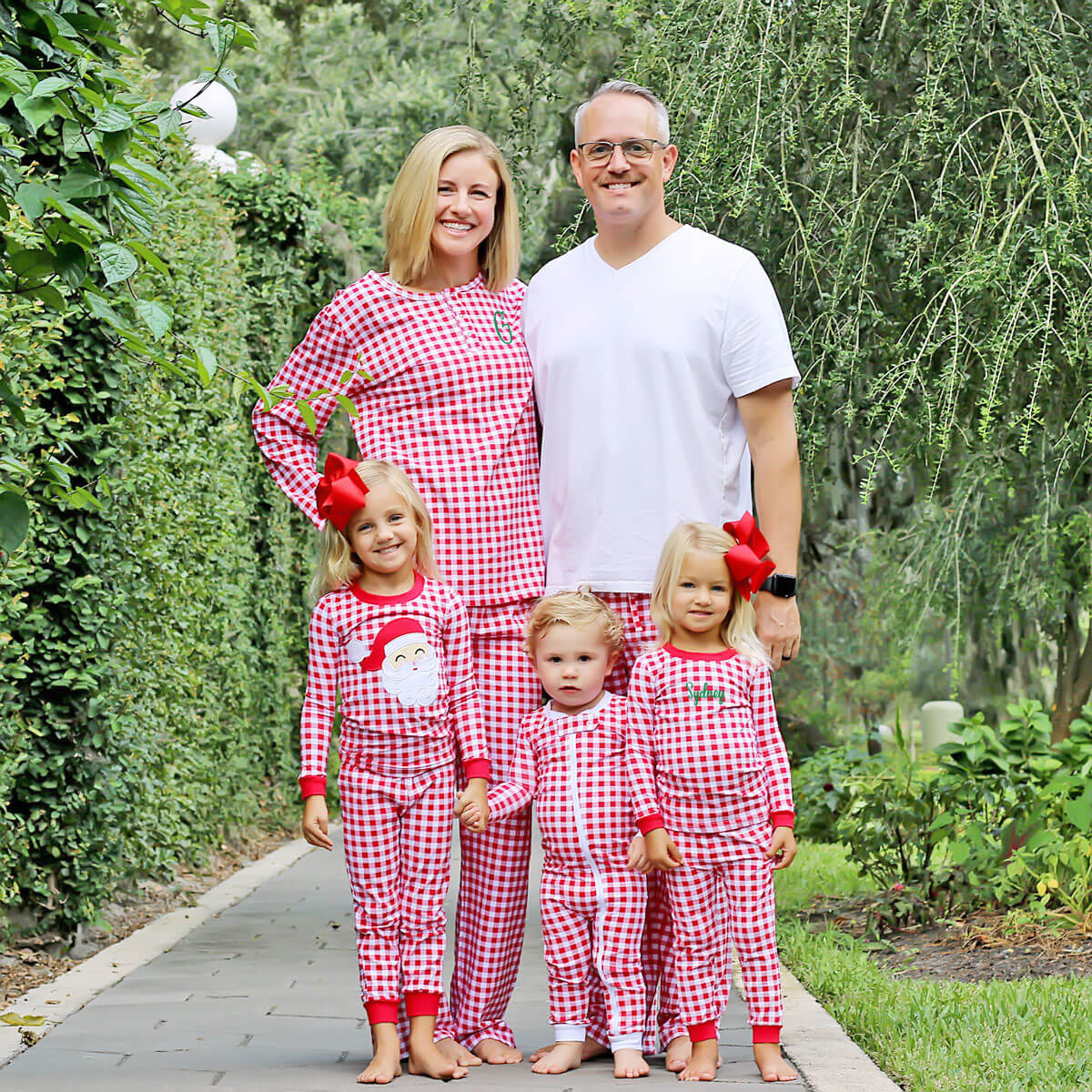 Happy Santa Red Gingham Pajamas - Image 12