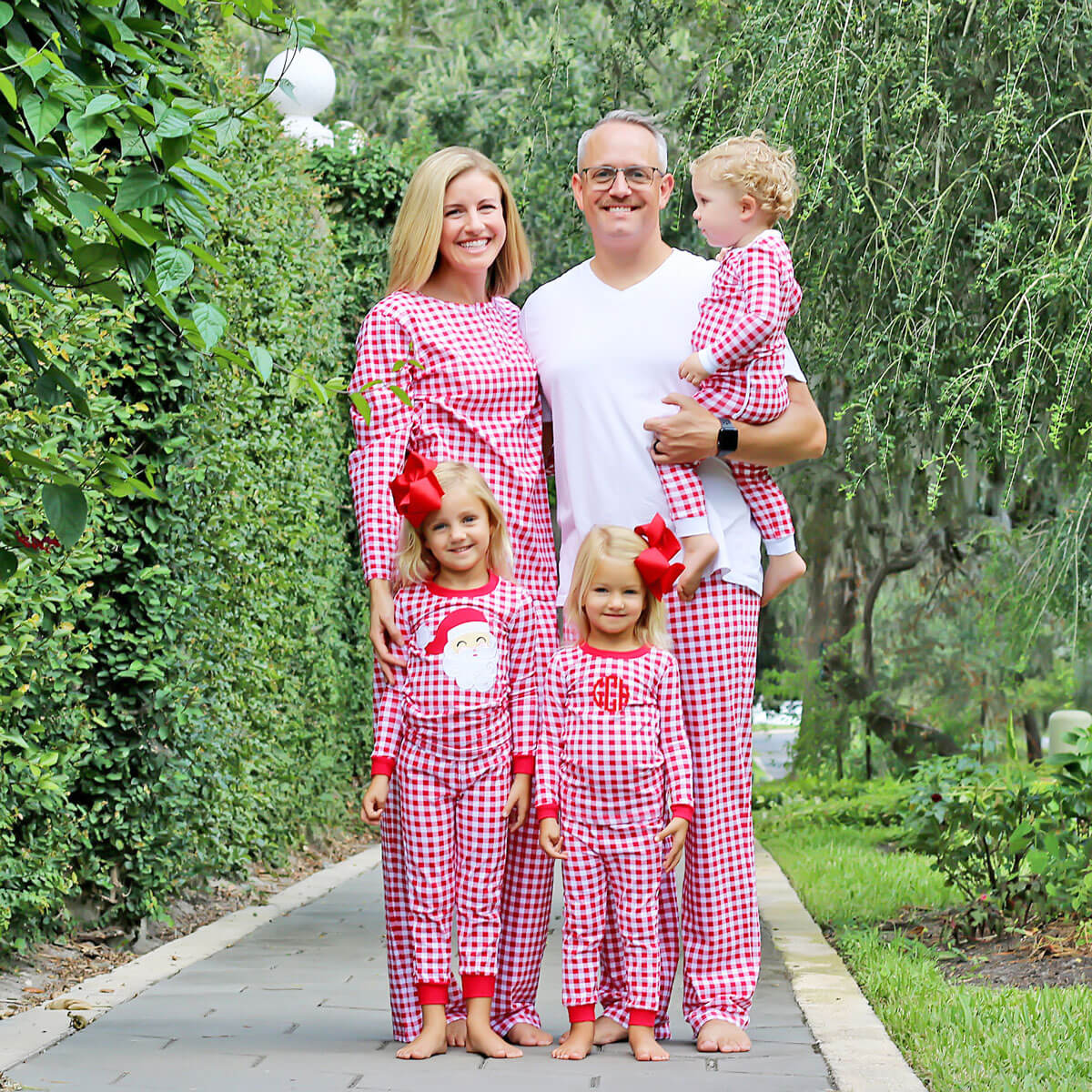 Happy Santa Red Gingham Pajamas - Image 15