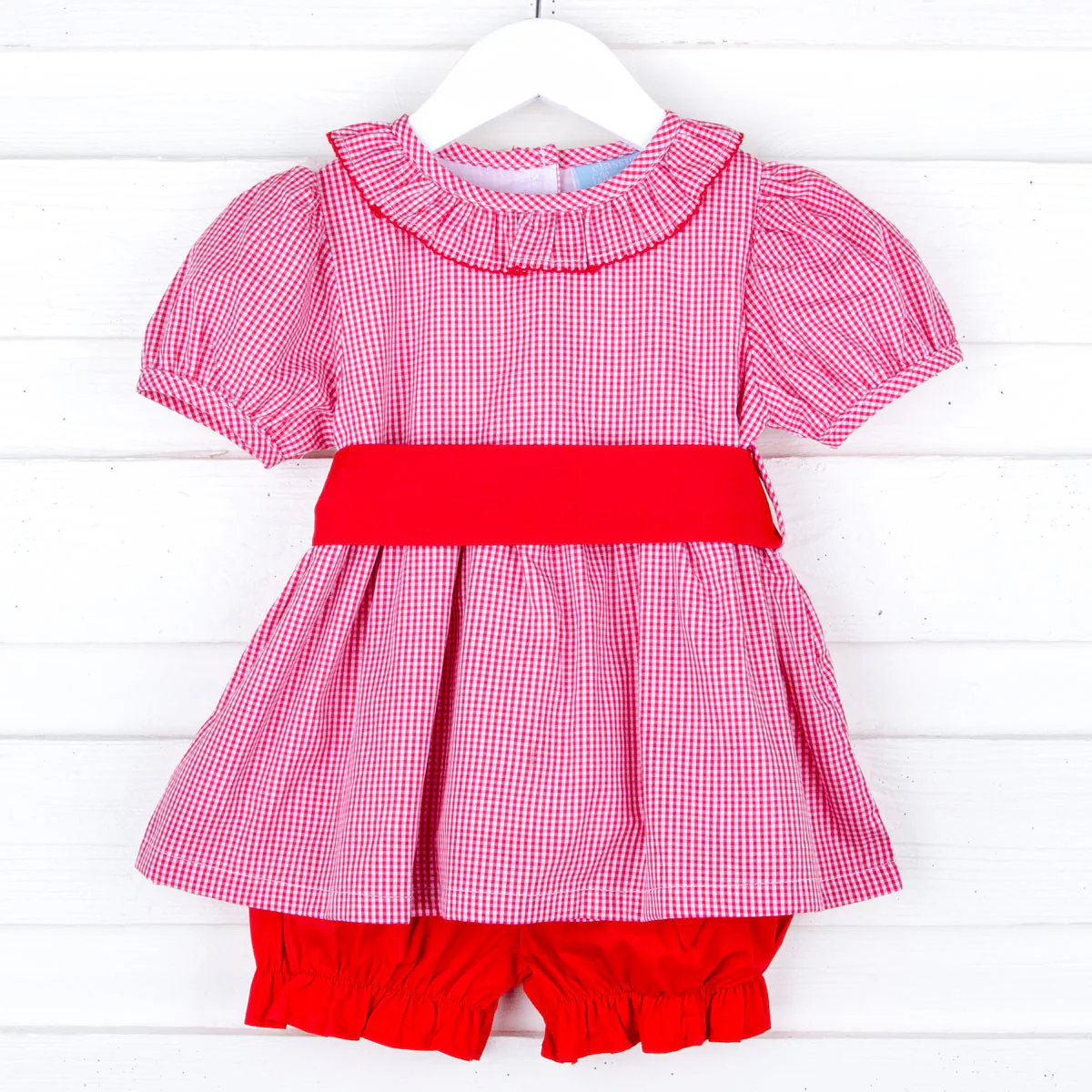 Red Gingham Sash Bloomer Set - Image 3